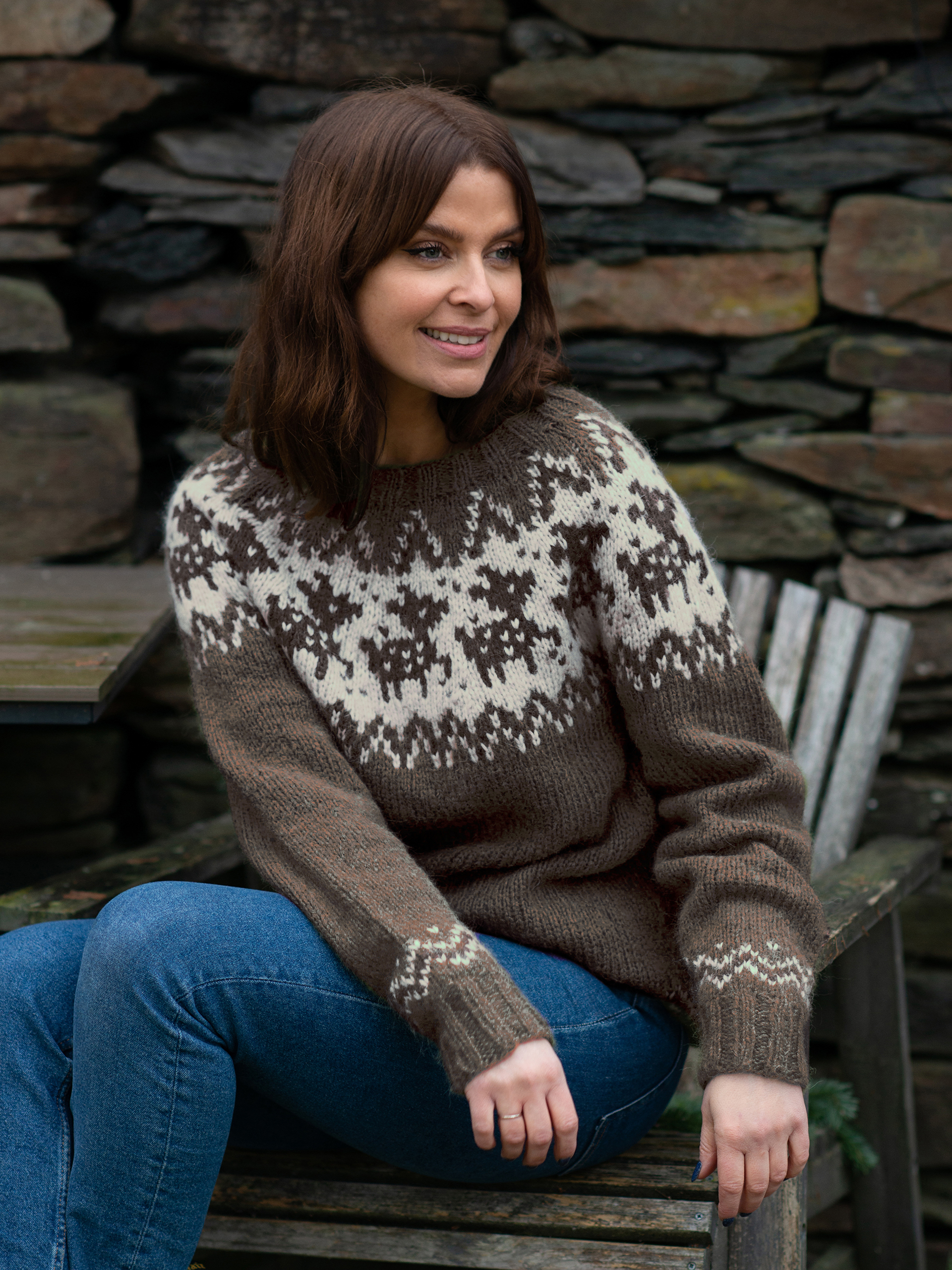 DEER sweater dame brun