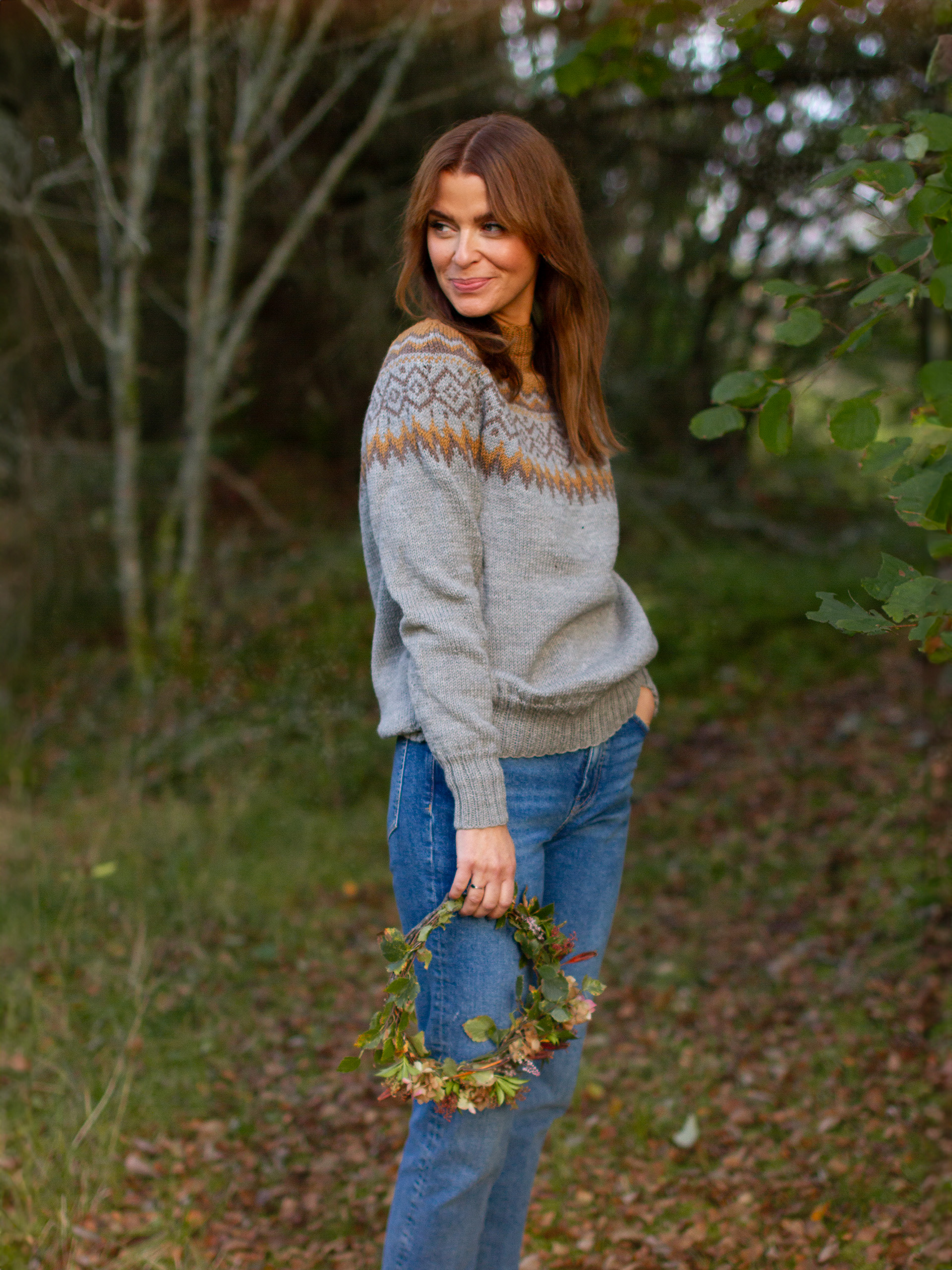 DRIV damegenser gråbeige melert