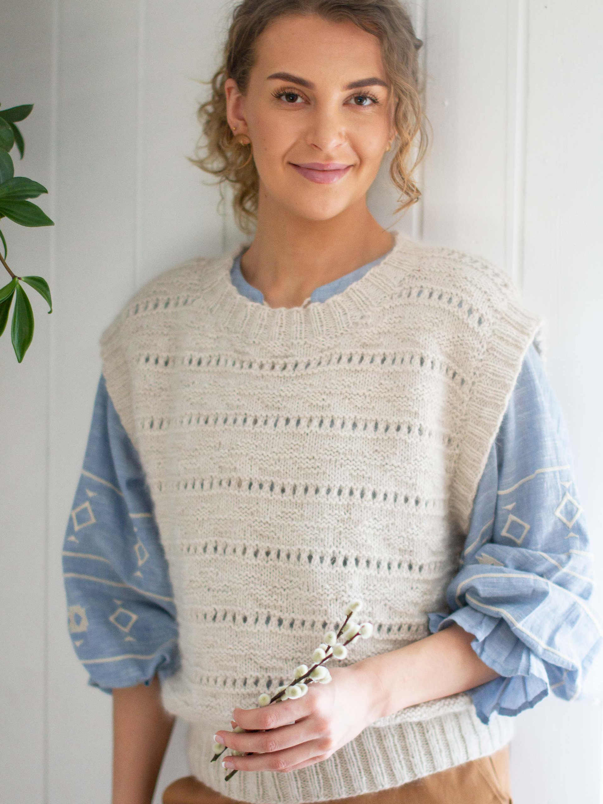 ENGLAMARK vest lys beigemeleret