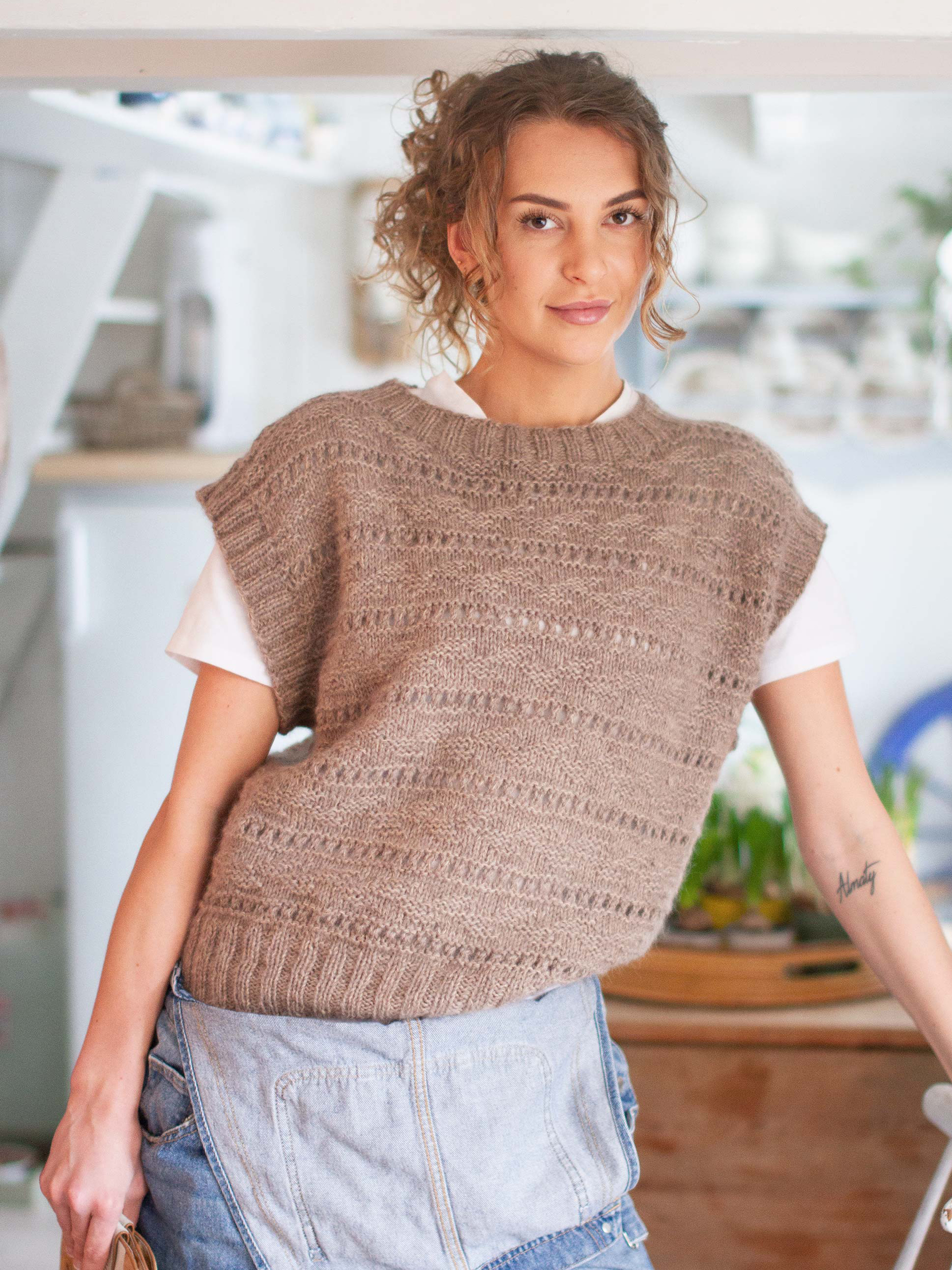 ENGLAMARK vest lys brunmeleret