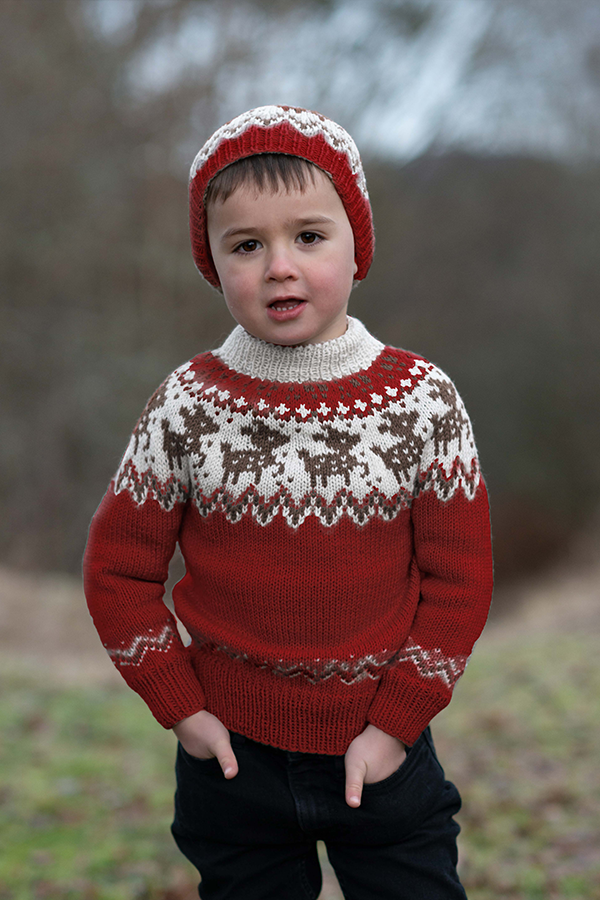 FAUNA trøje og hue dyb rød