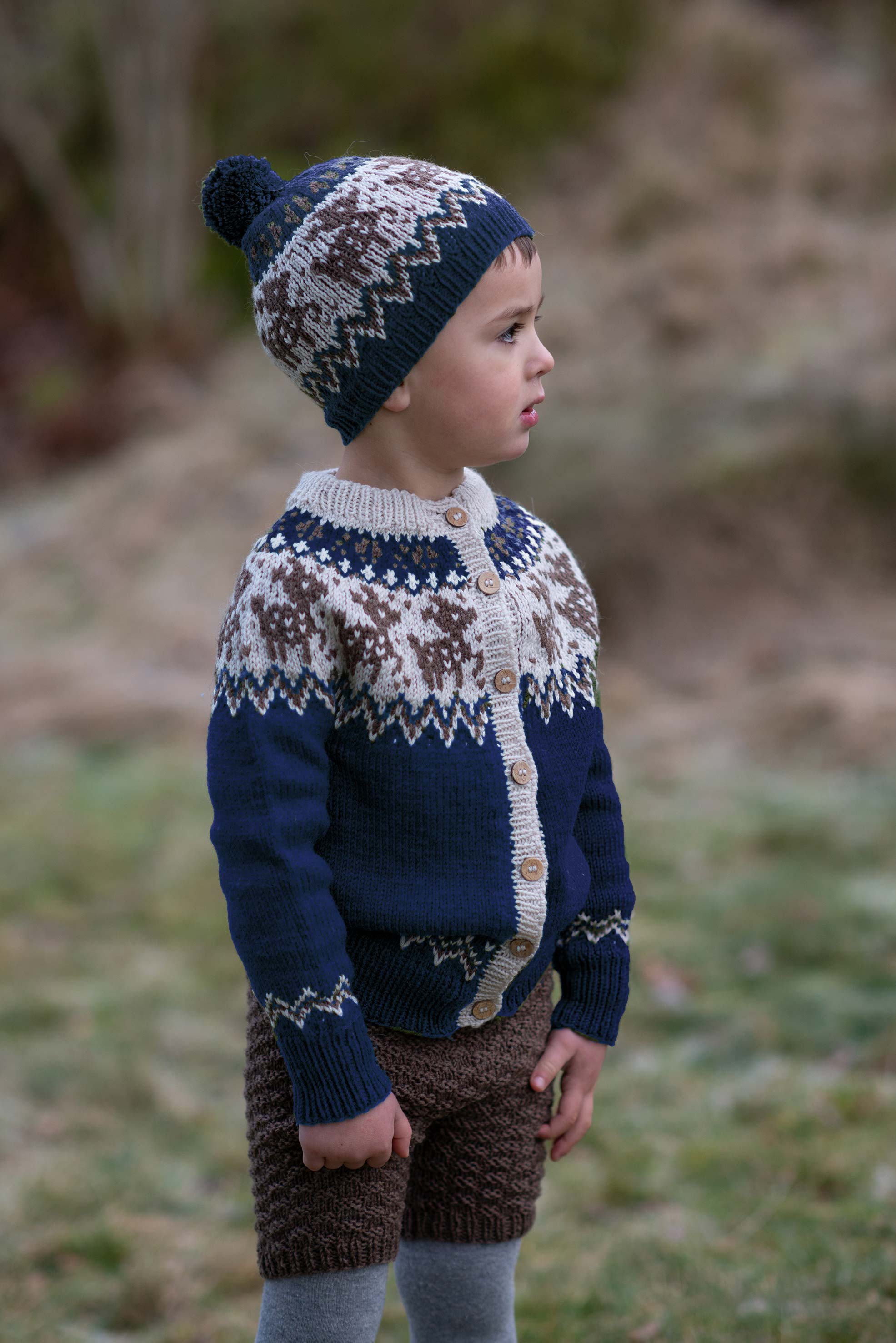 FAUNA cardigan og hue marin