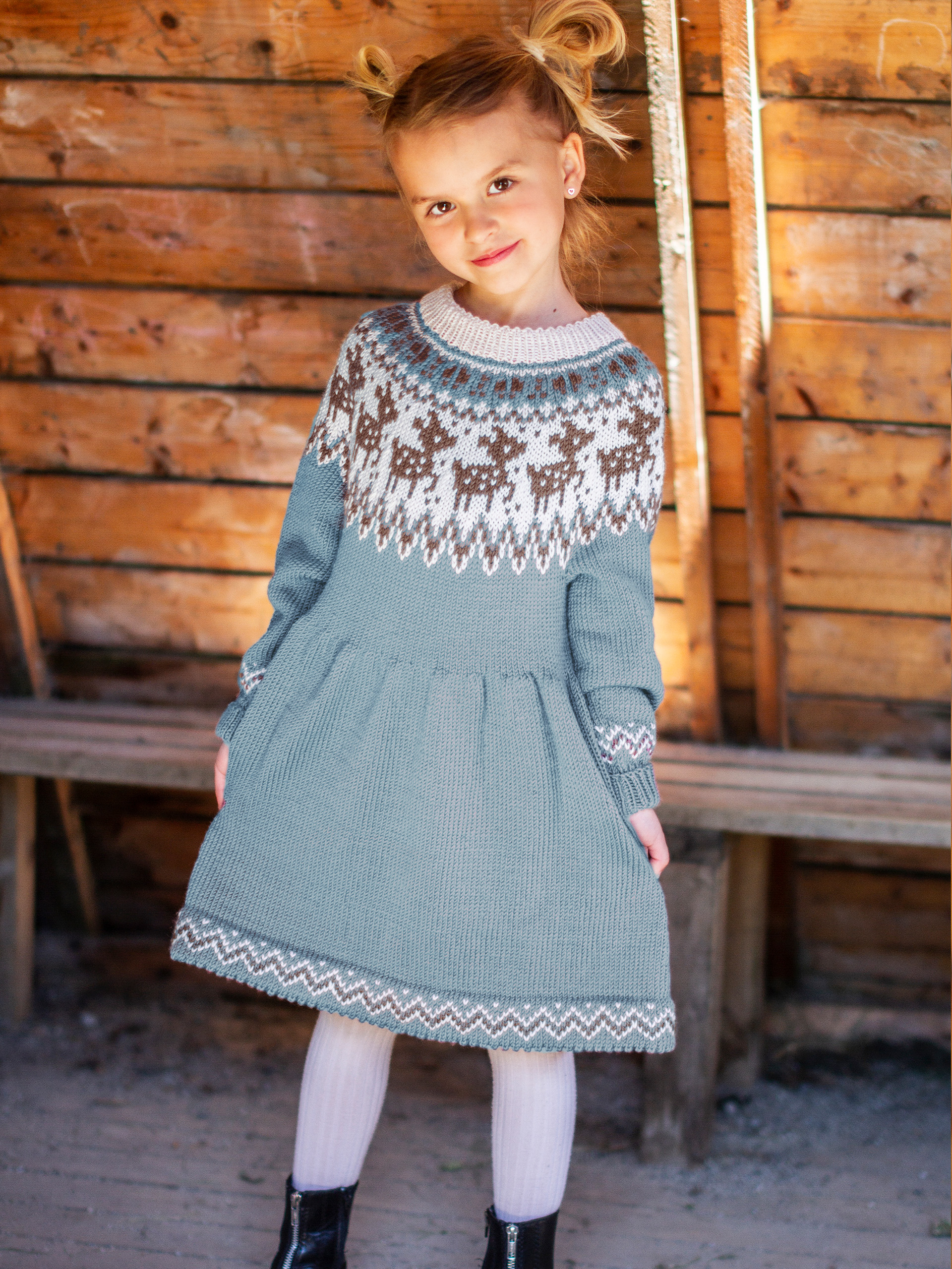 FAUNA kjole lys petrol