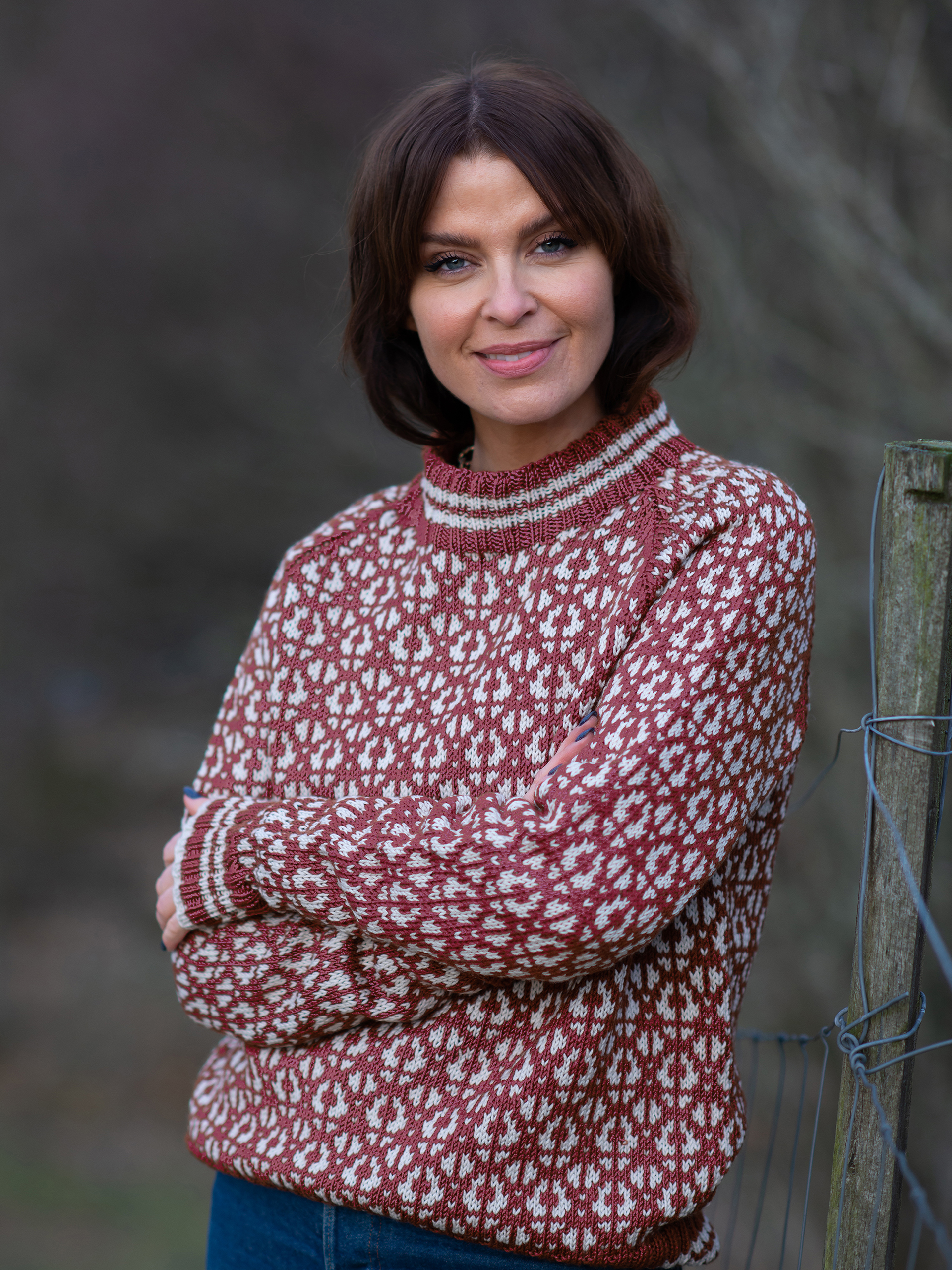 FLOKK sweater dame brunrosa kit