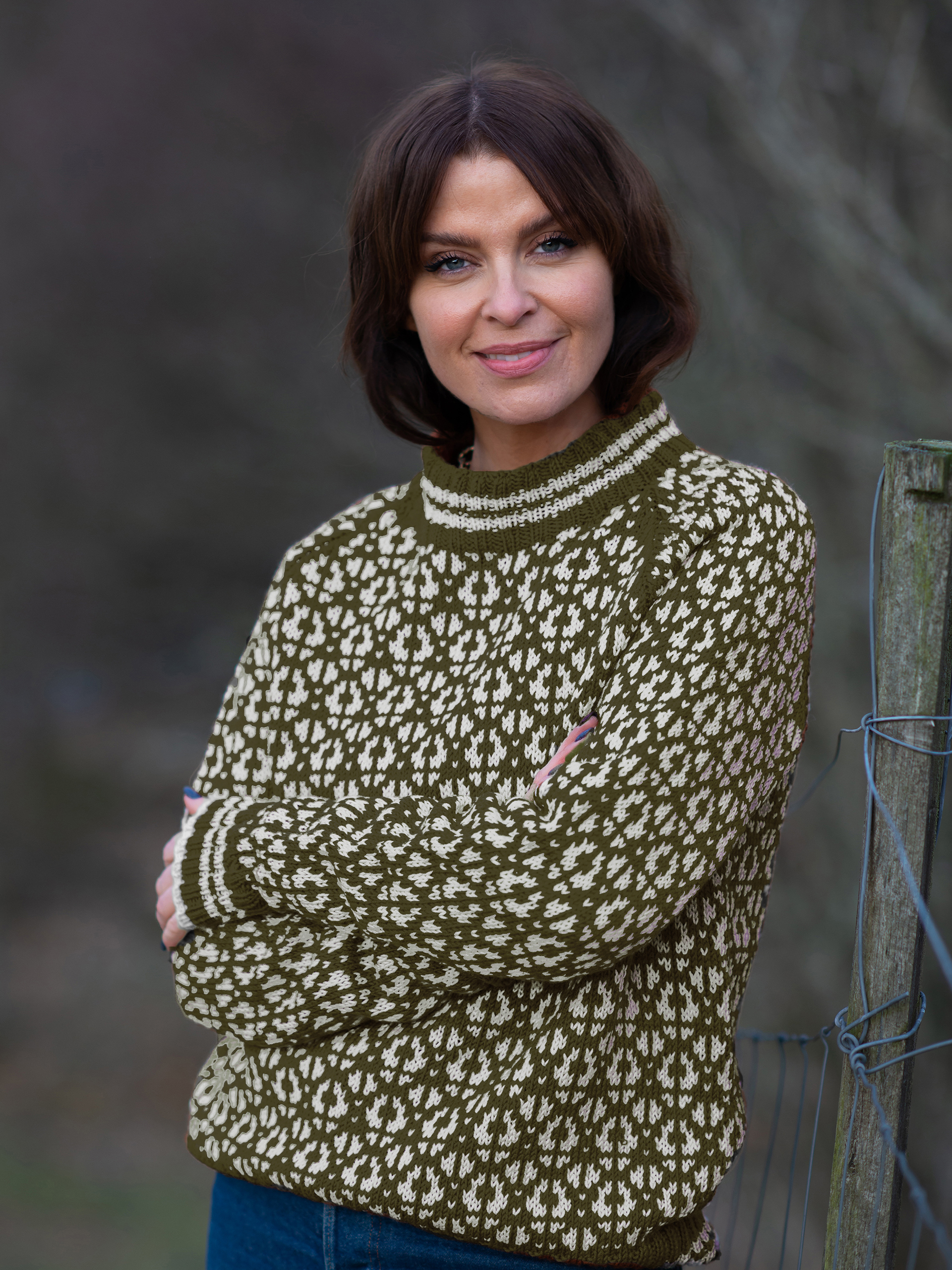 FLOKK sweater dame oliven kit