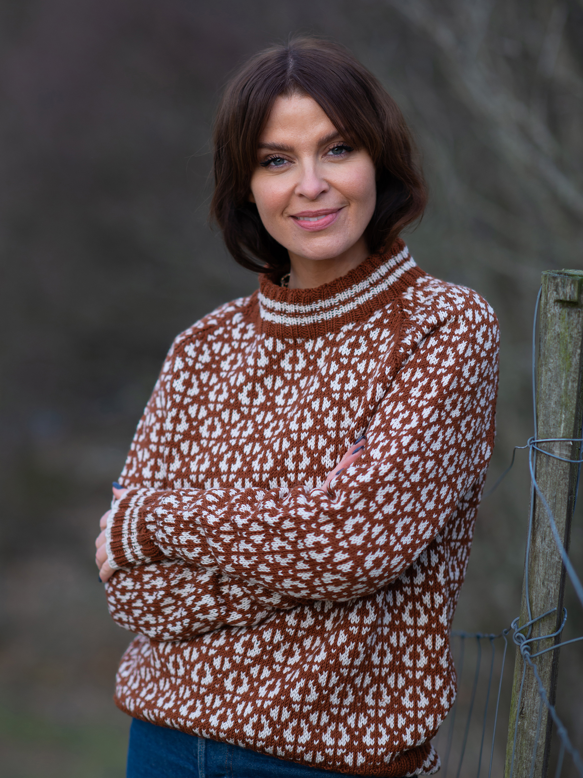 FLOKK sweater dame rustbrun kit