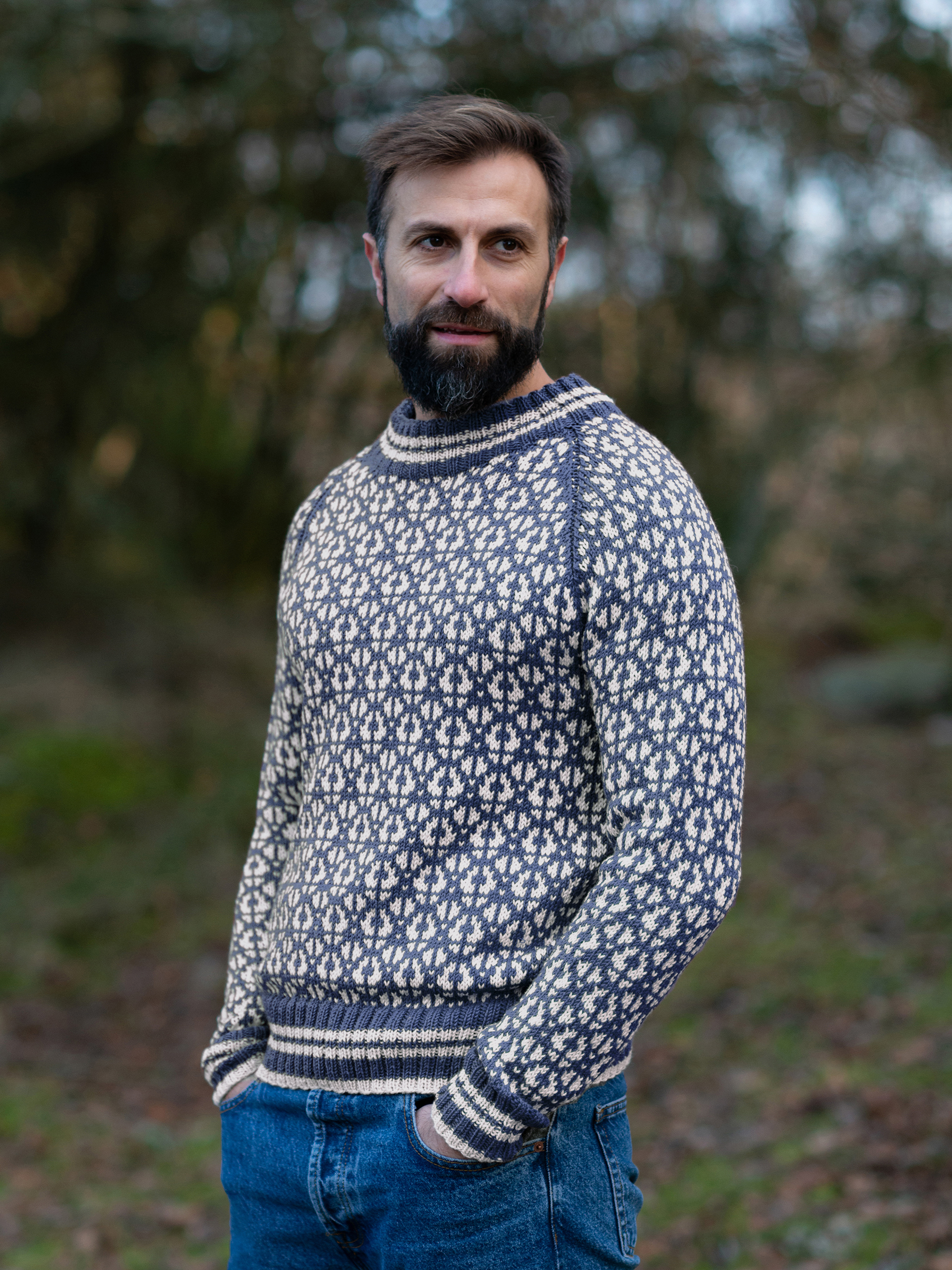 FLOKK sweater herre denim kit