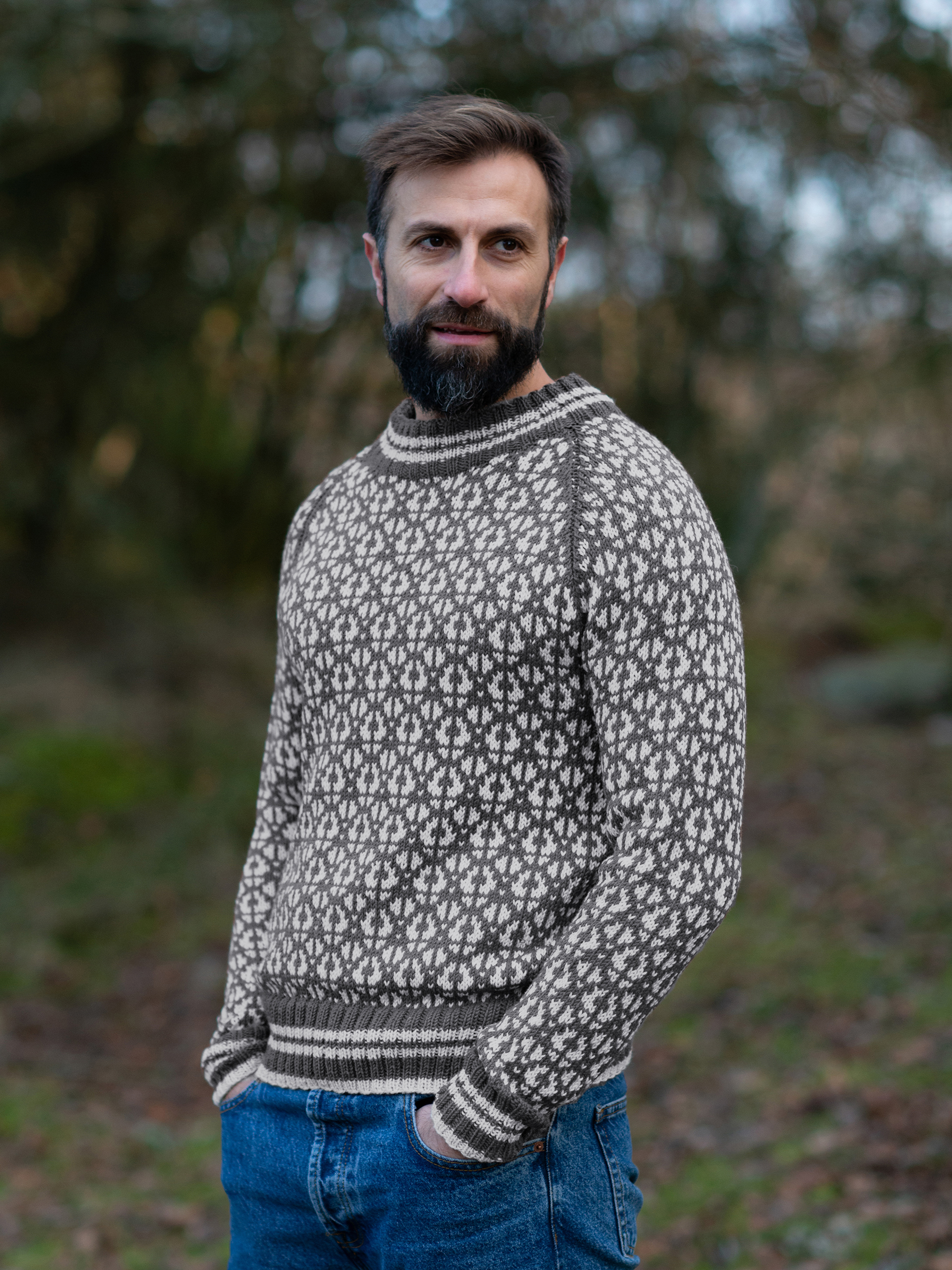 FLOKK sweater herre gråmeleret kit