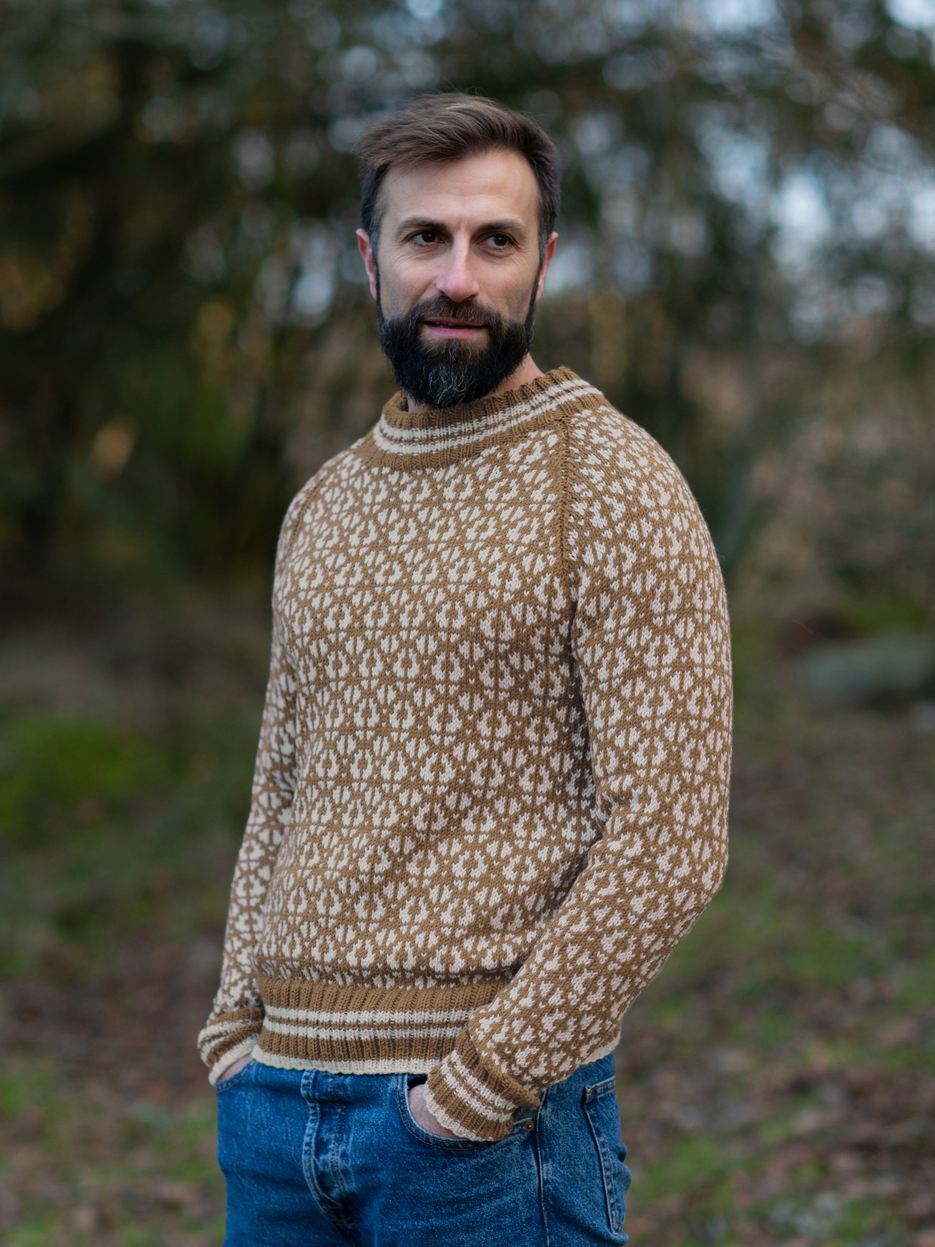 FLOKK sweater herre varm beige kit