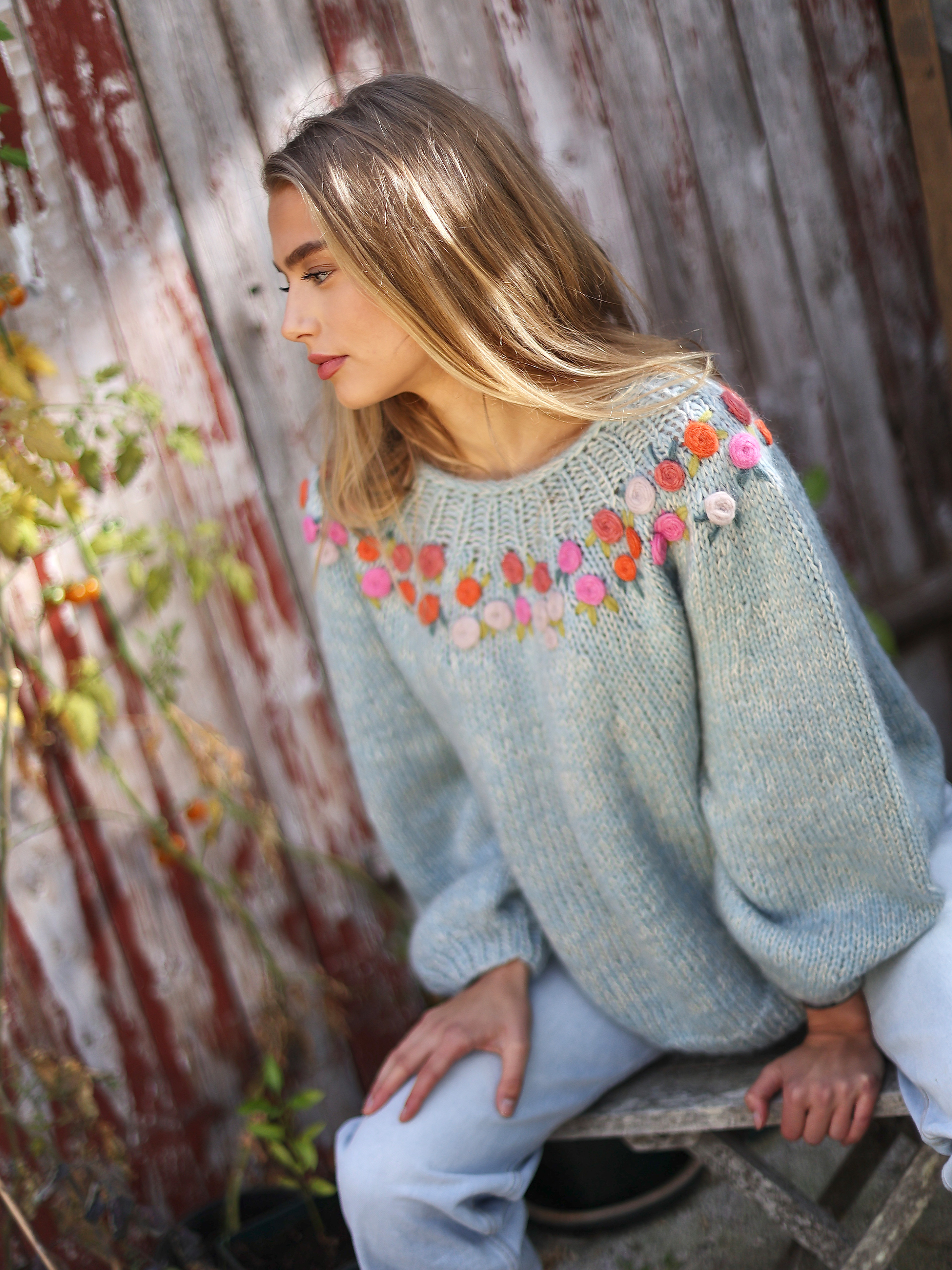 FLOW sweater lys petrol