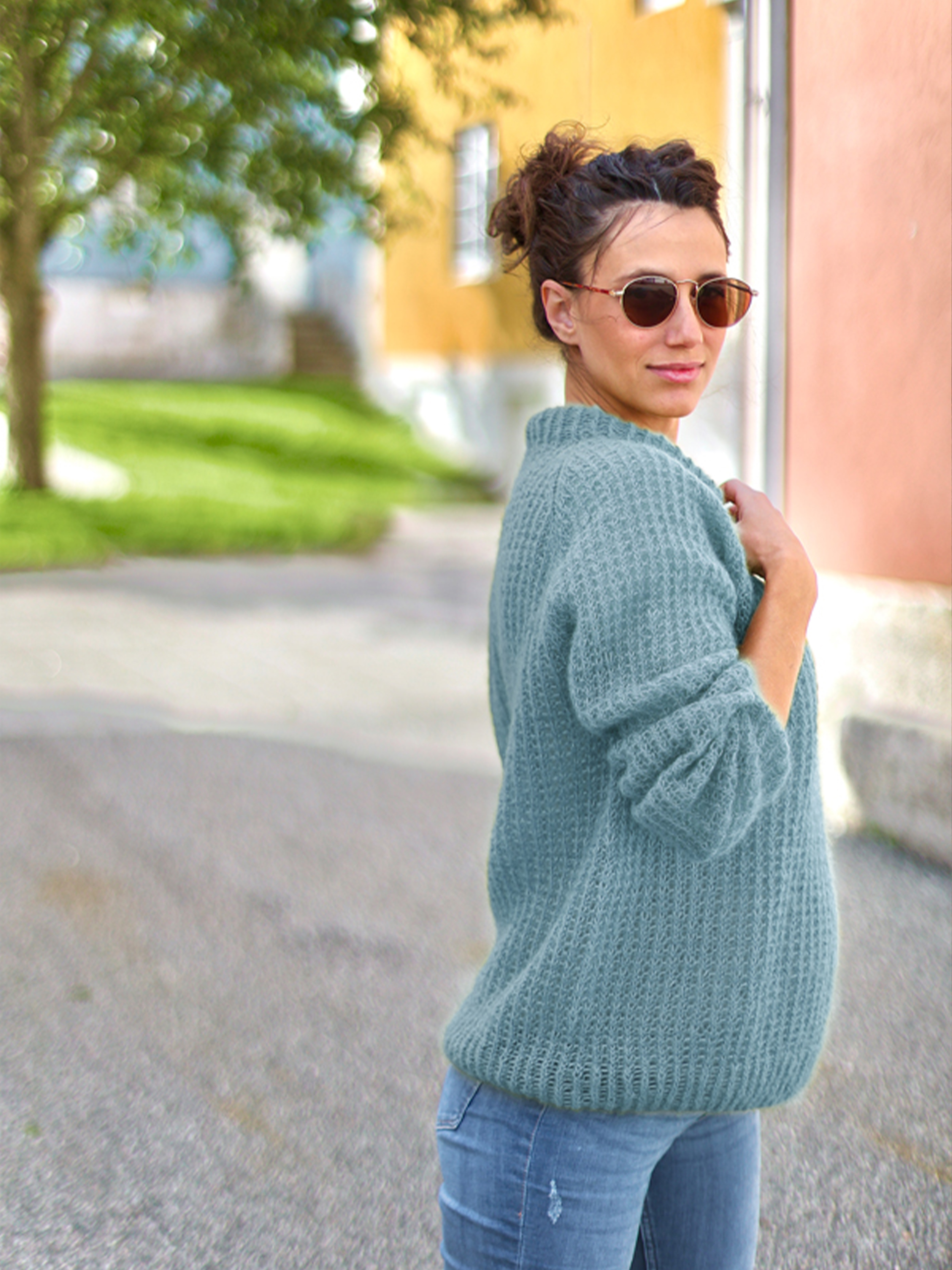 FRID sweater lys petrol