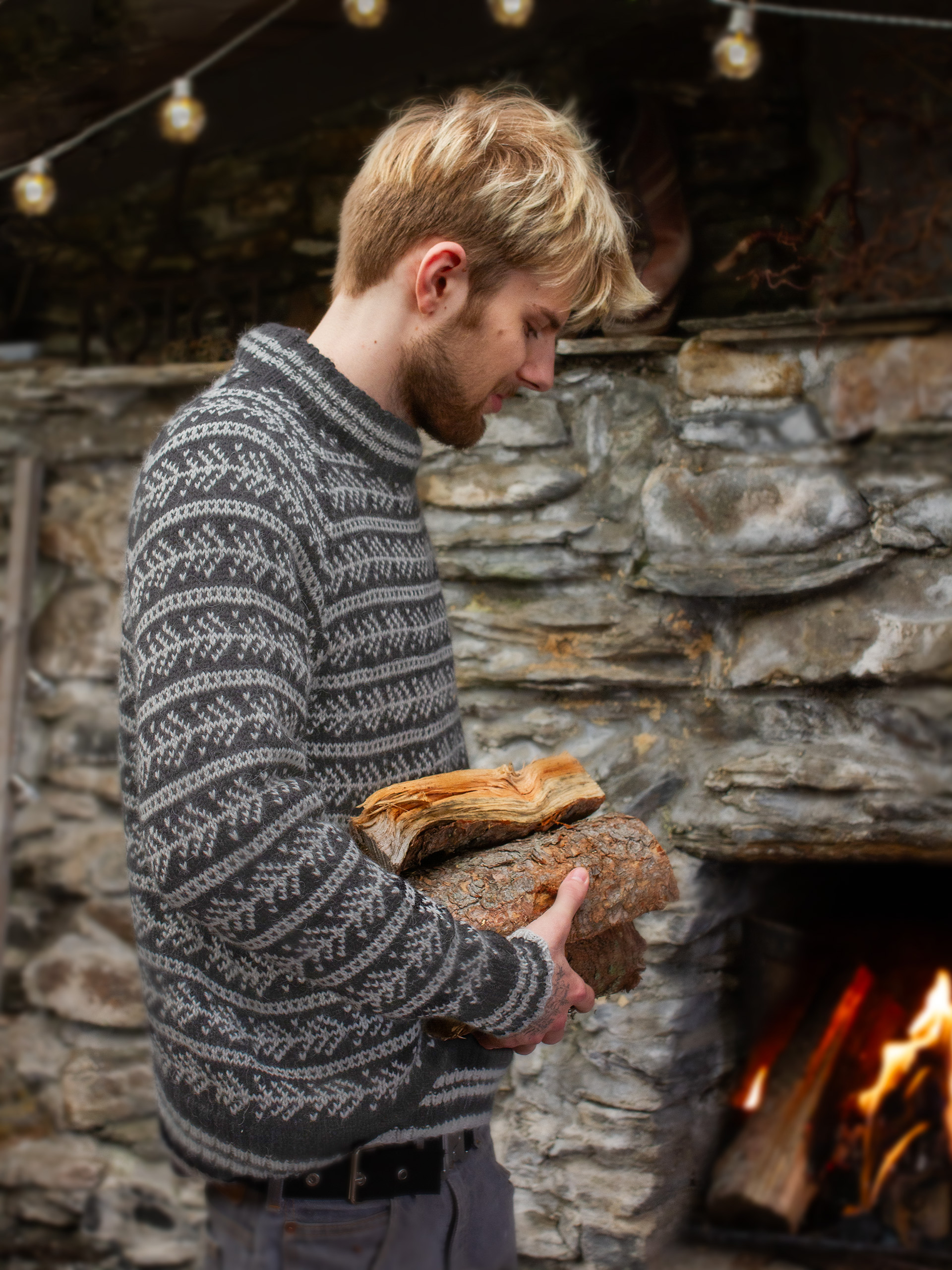 GRANSKUDD bluse mørk gråmeleret
