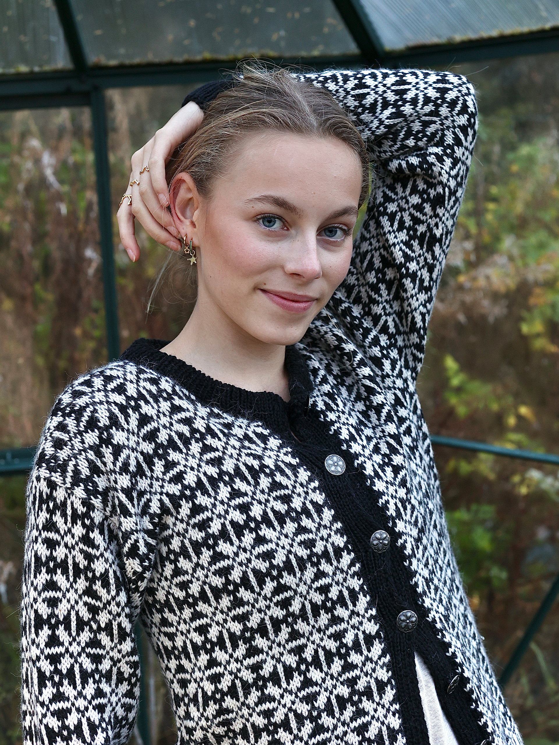 GYDA jakke sort/lys beige