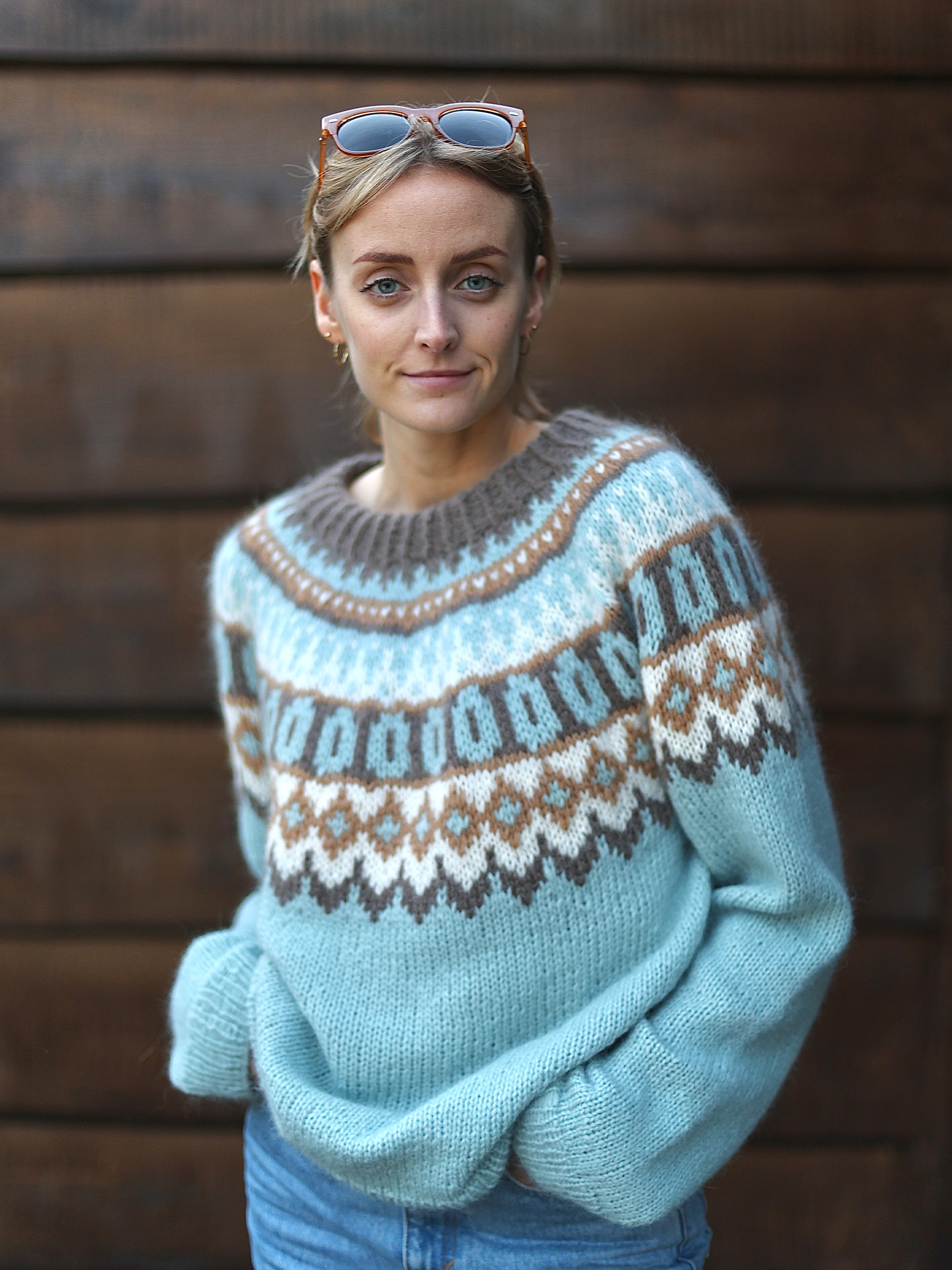 HAUK sweater lys petrol