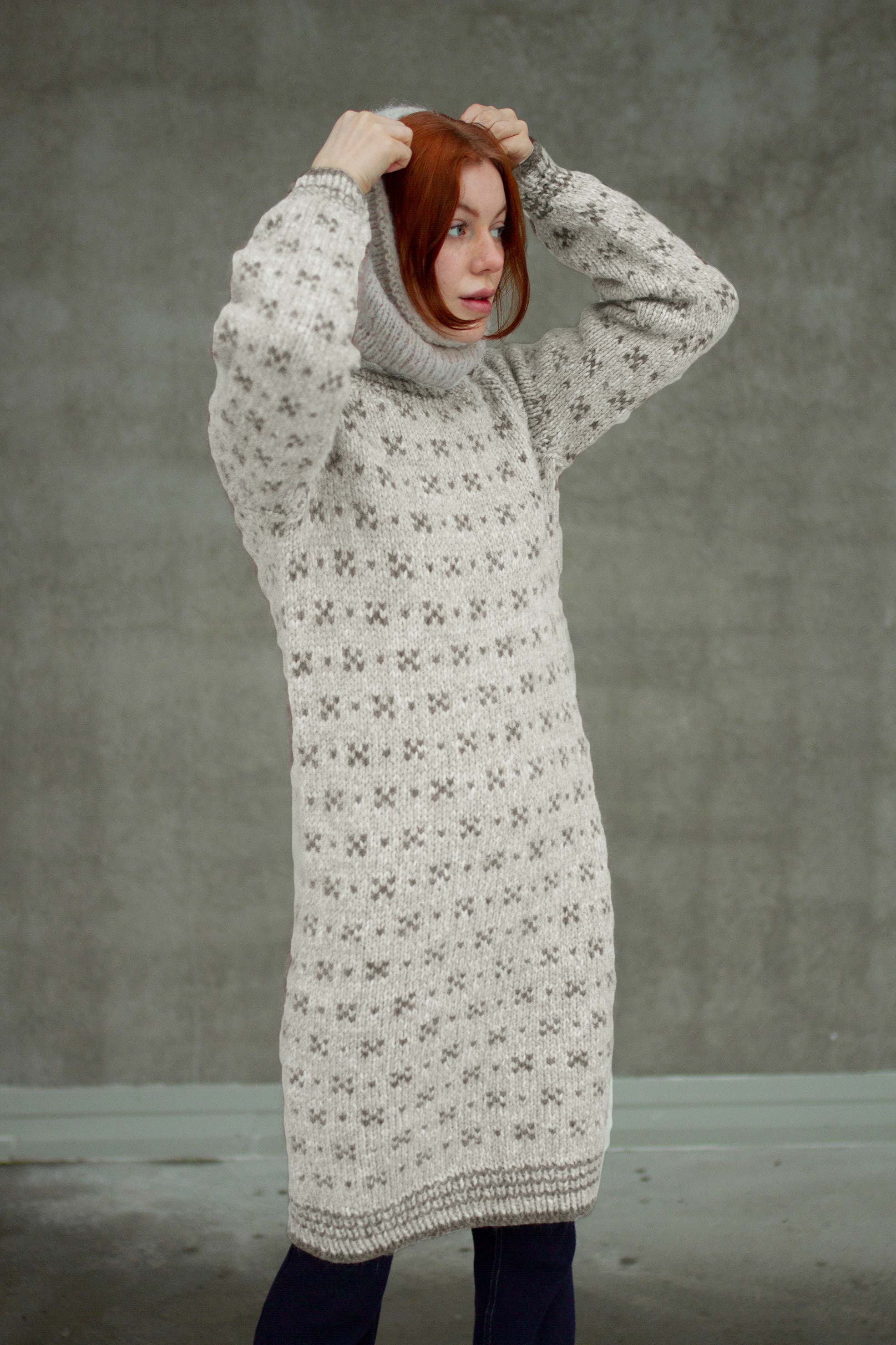 HUSAVIK kjole perlegrå