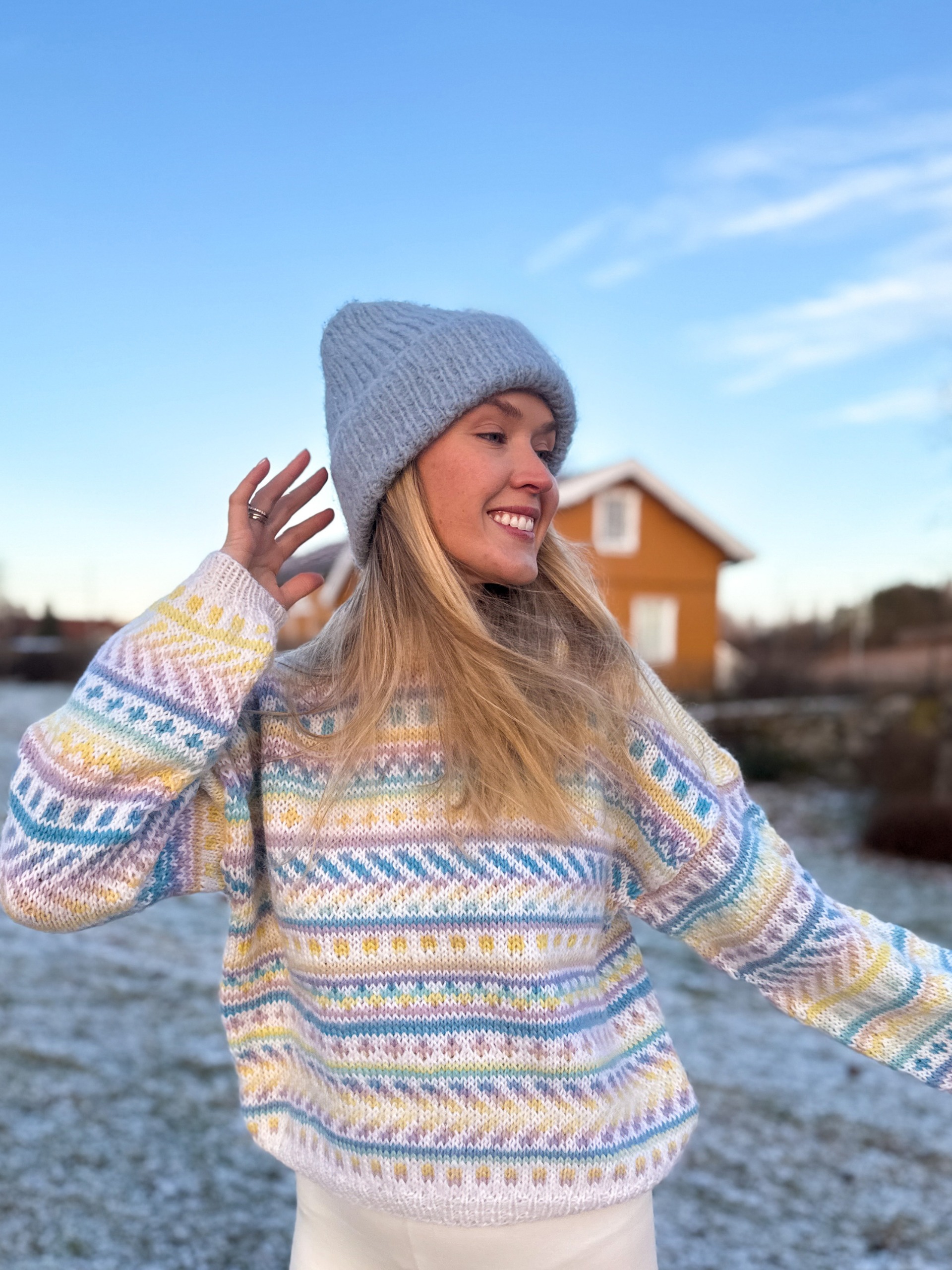 IR 02-34A Hanami genser (Pretty print ullgarn)