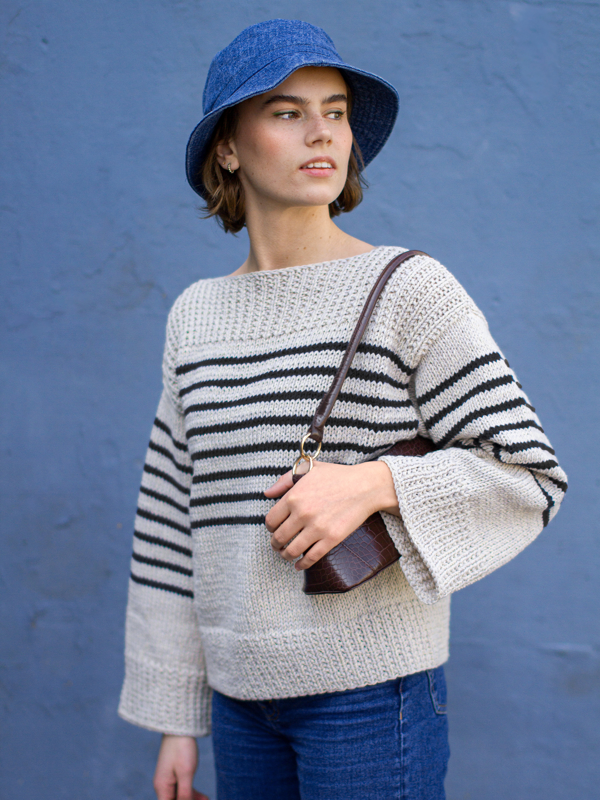 JEAN sweater lys beige/sort