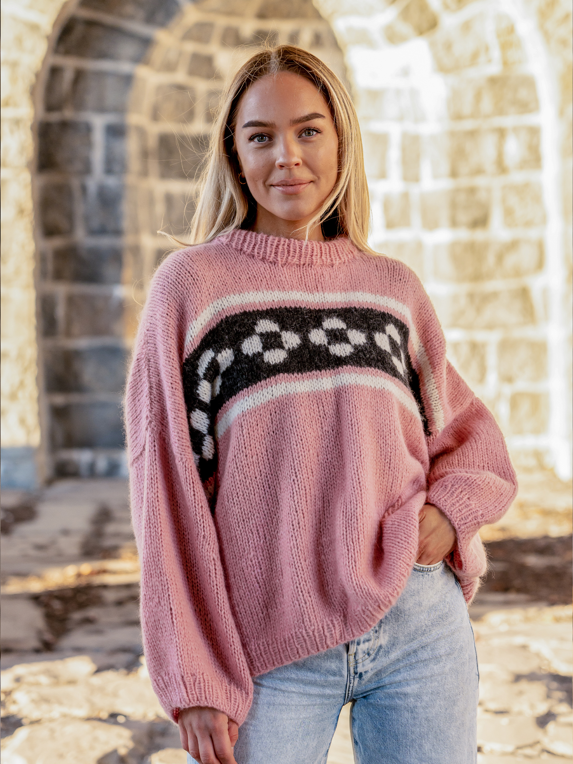 Lukmolykkja sweater gammelrosa