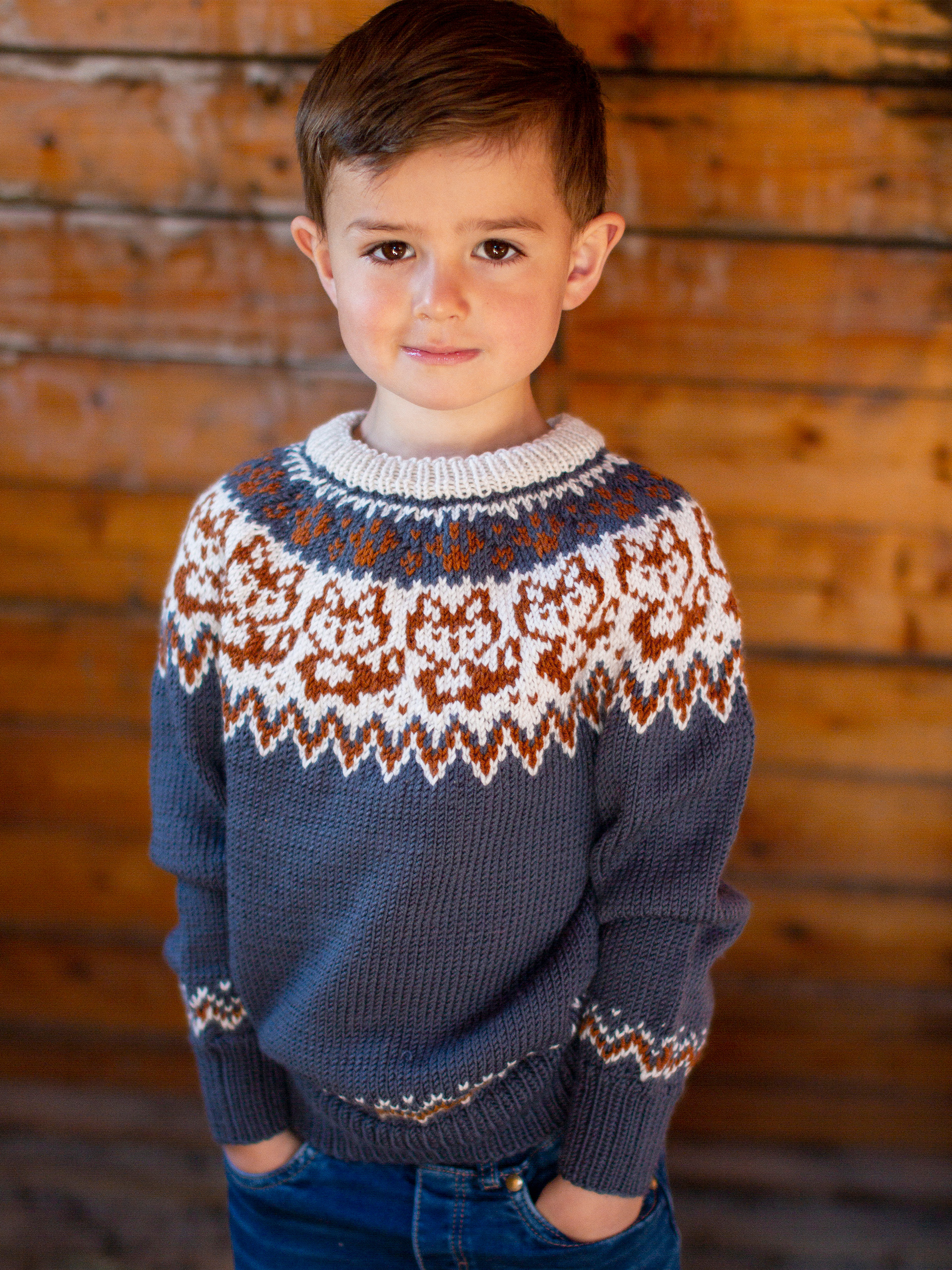 LURING sweater og hat gråblå