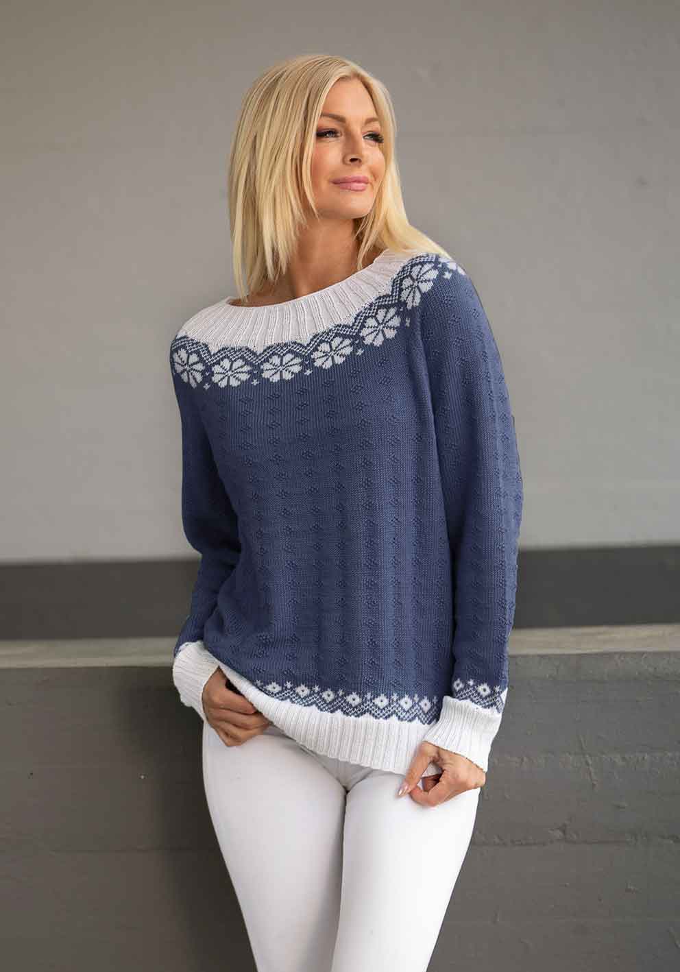 1917-4 Lydia sweater mørk blå