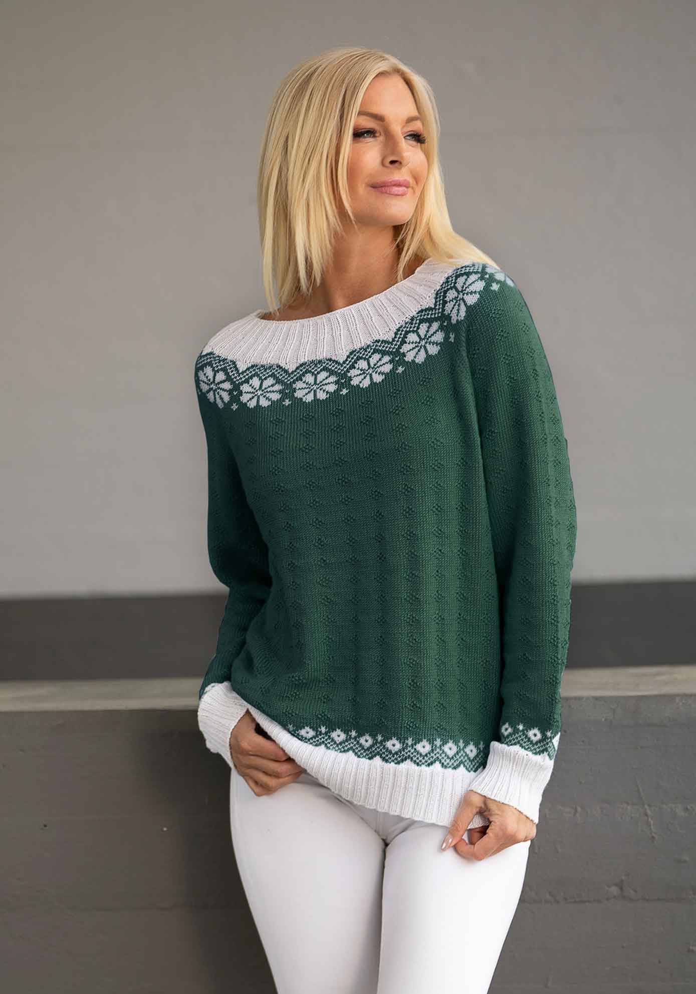 1917-4 Lydia sweater skovgrøn