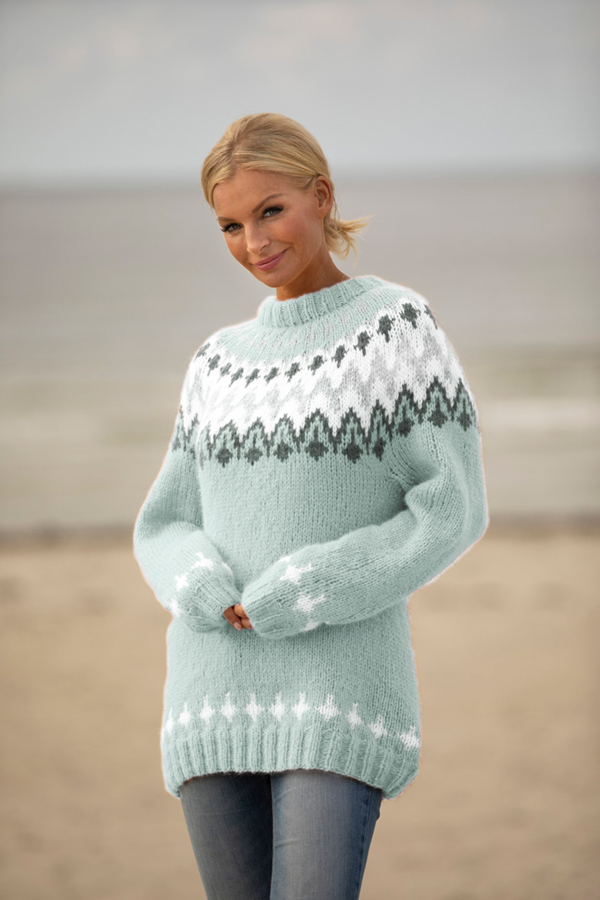 1922-4 Takk sweater lys petrol 