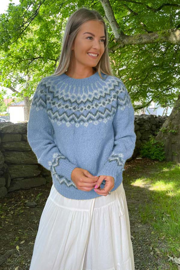 101-05 Dolomitt sweater lys denim