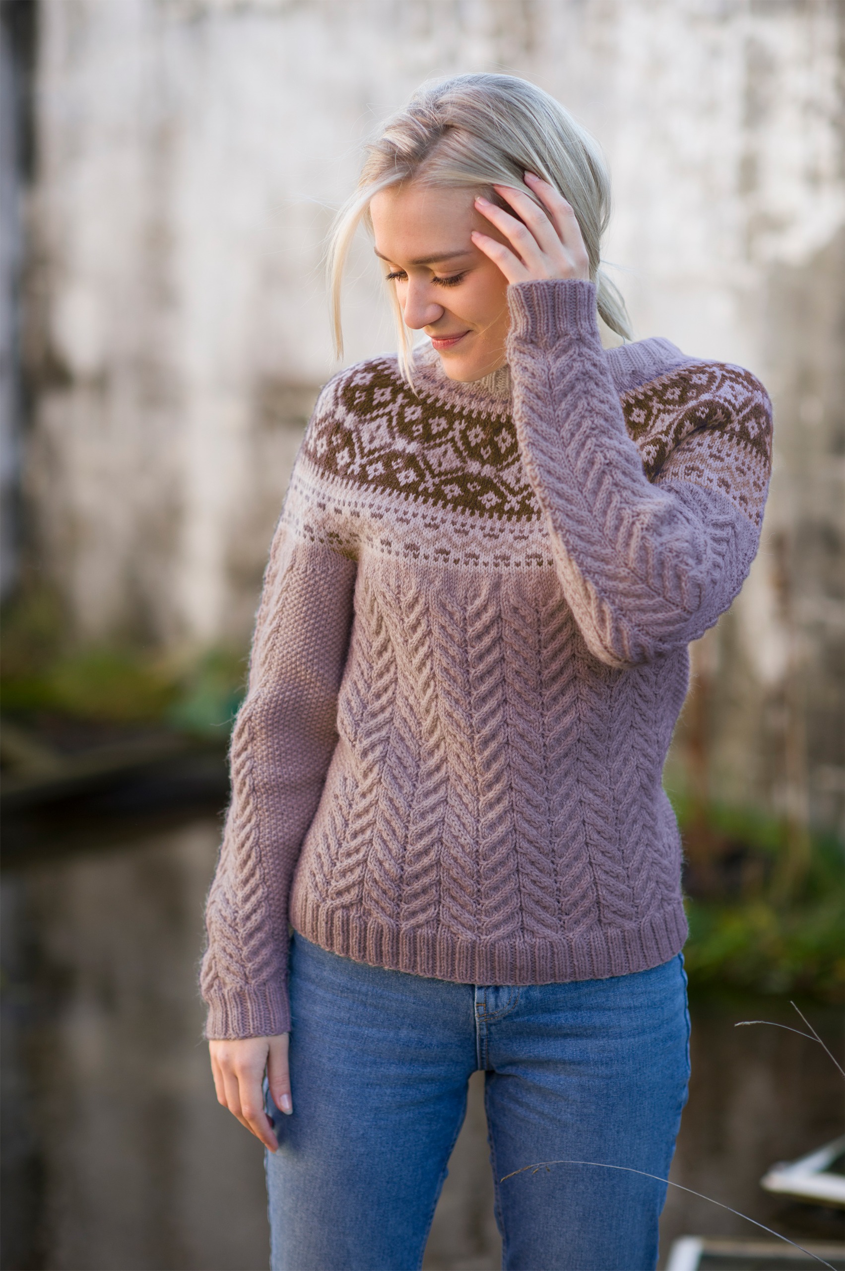 Marlene trøje støvet grålila