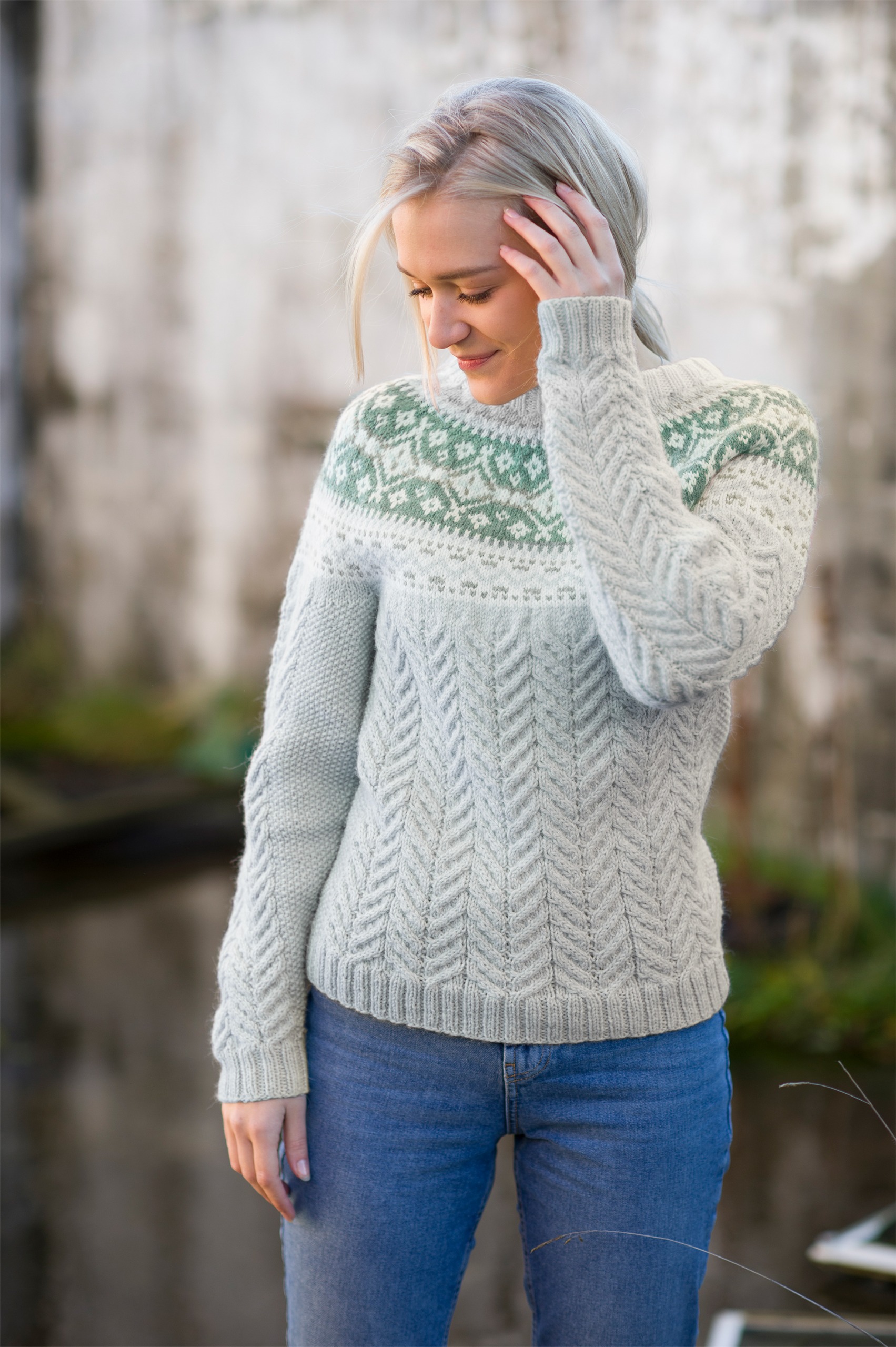 Marlene trøje lys gråblå