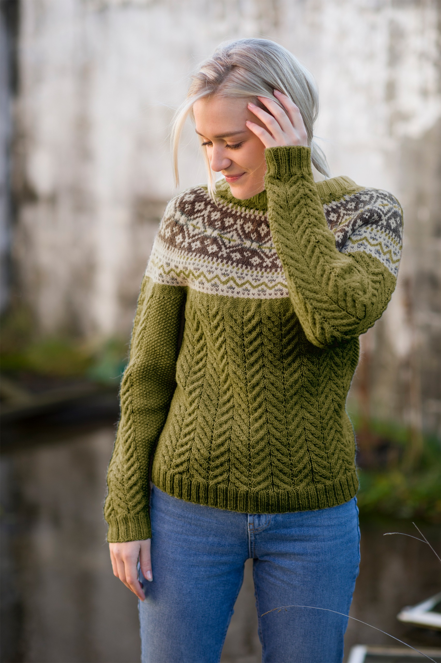 Marlene trøje olivengrøn