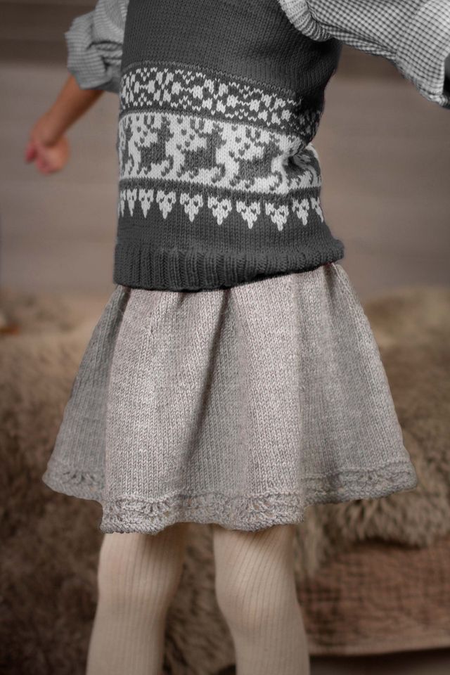 MIMMIS danseskørt lysegrå meleret