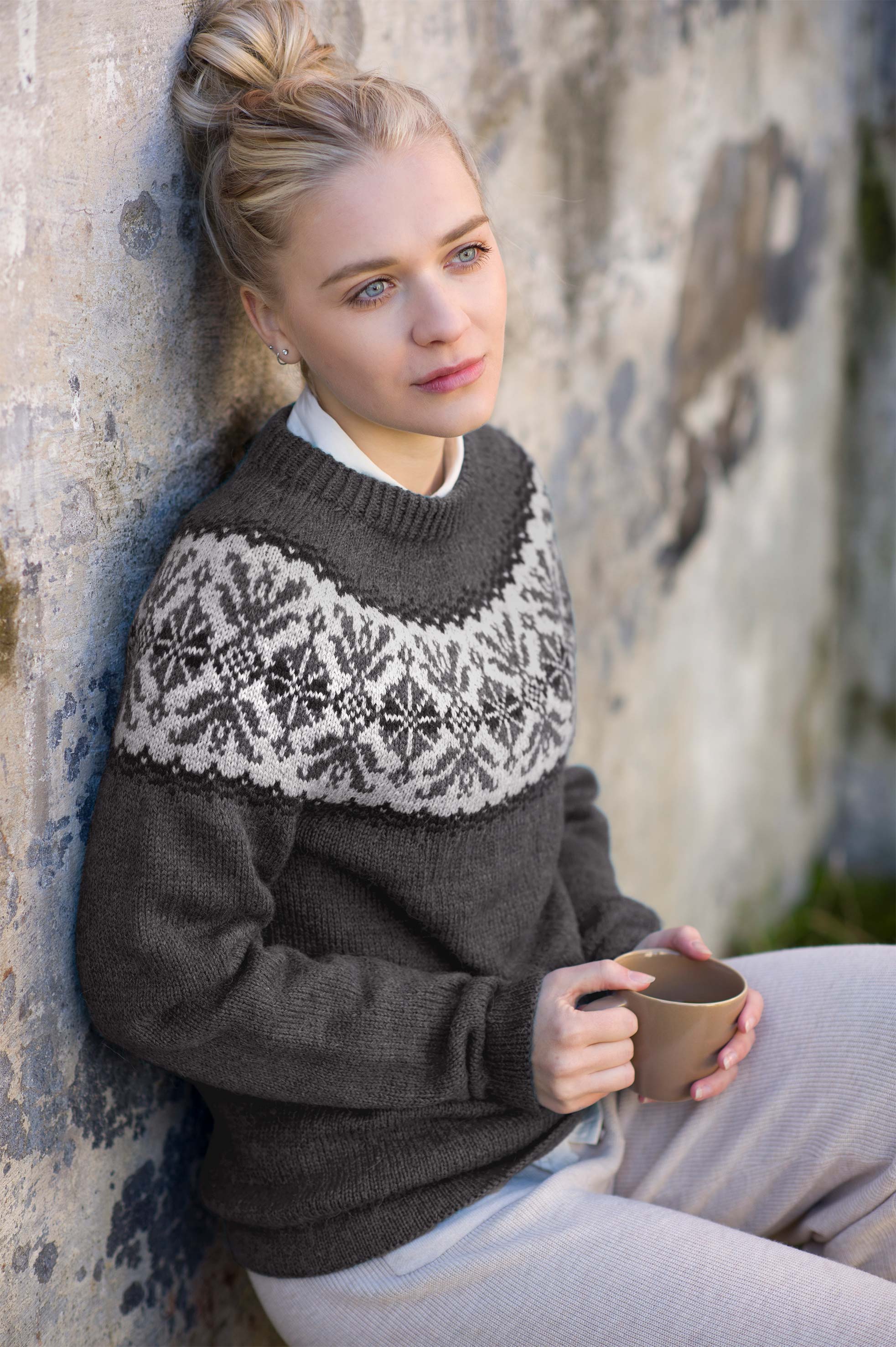 NANNA trøje mørk gråmeleret