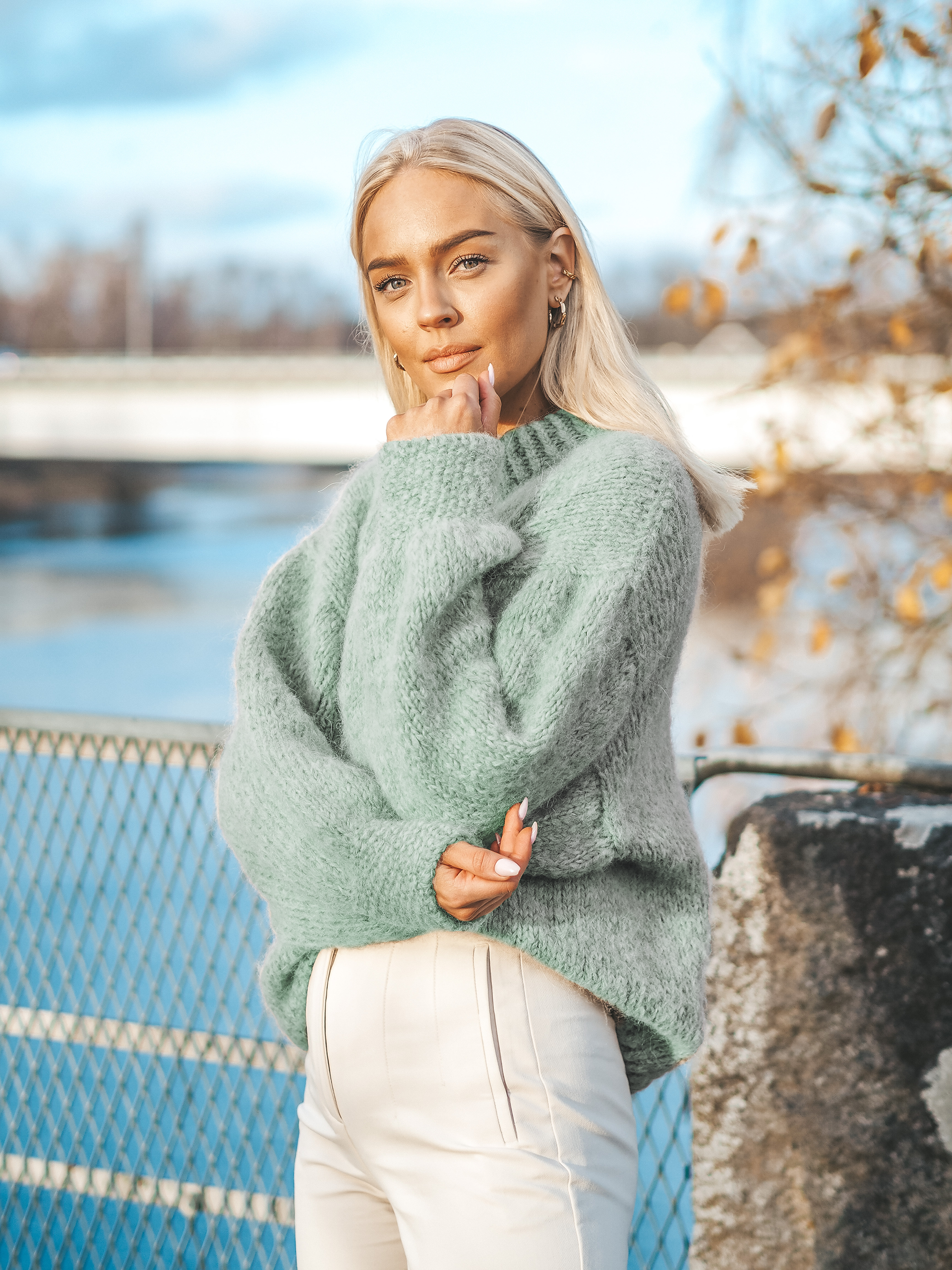 THE BASIC sweater lys havgrøn