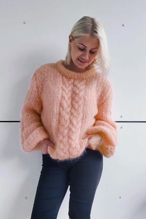 Strikkegenser Ganni Alpaca Knit Blouse Alpaca Cotton Mix Highneck