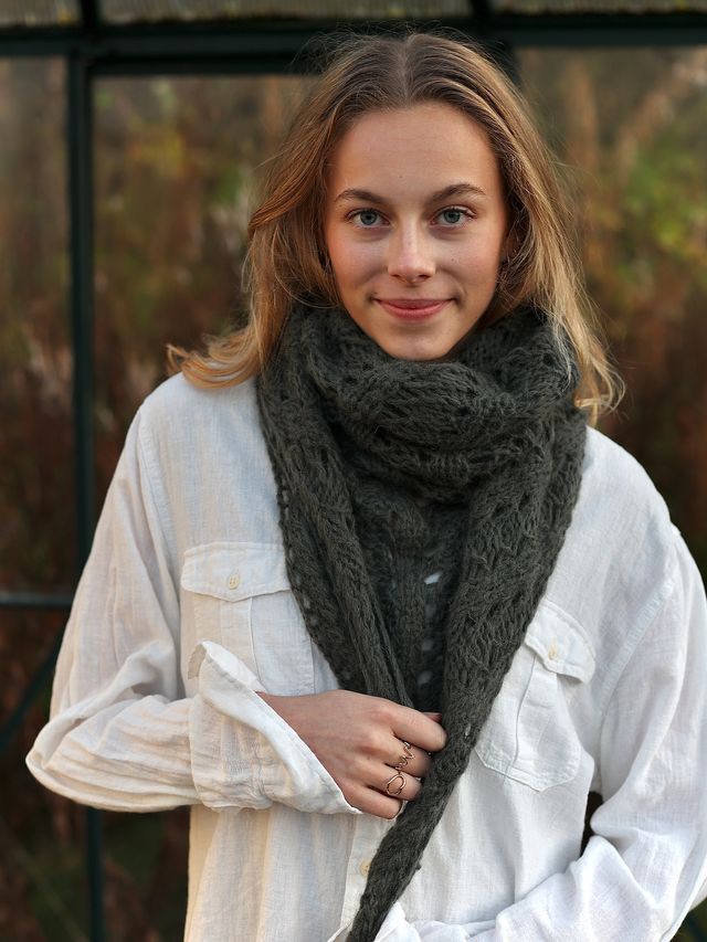 SAGA SJAL olivengrøn