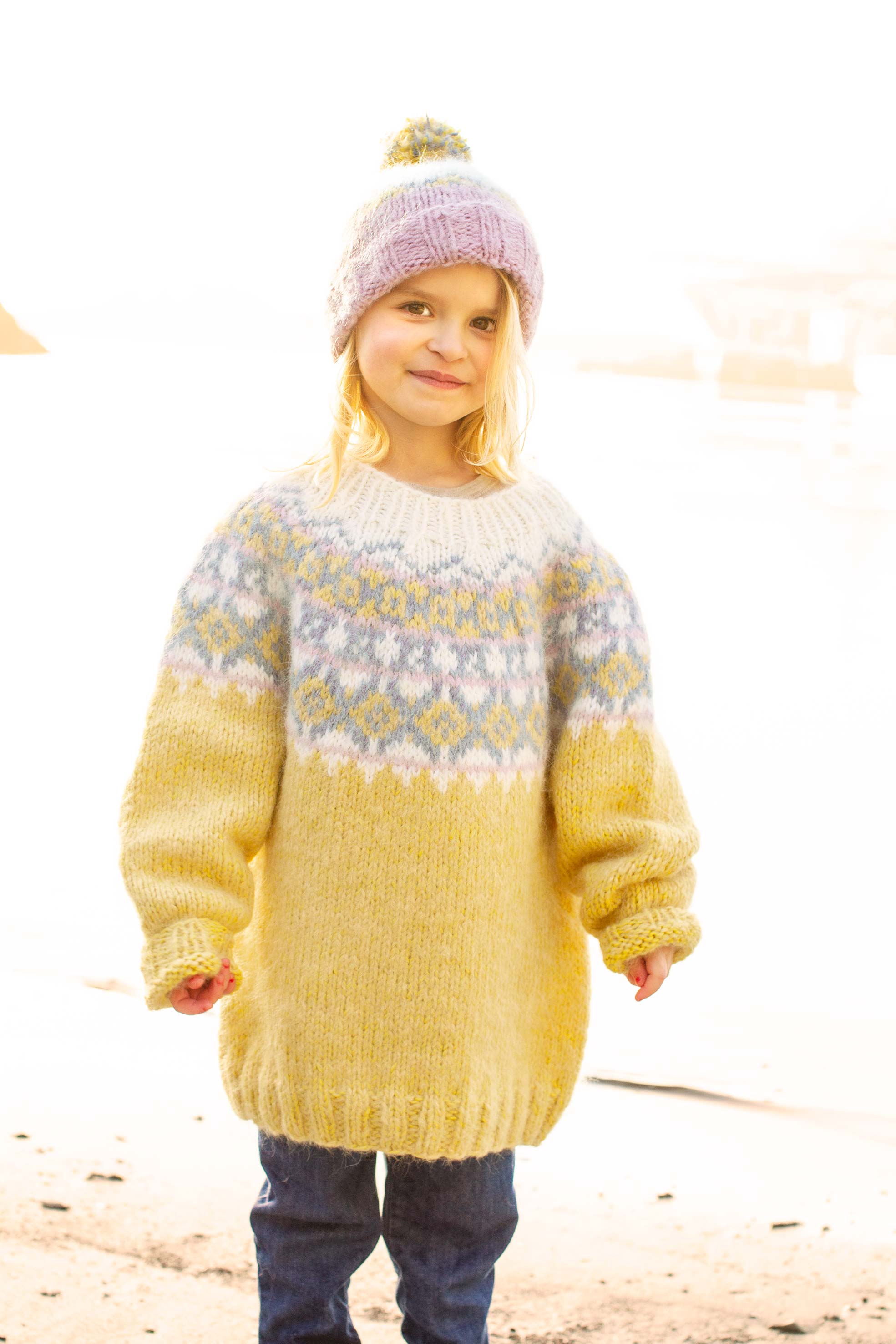 SIGGJO Mini med hue Støvet gul