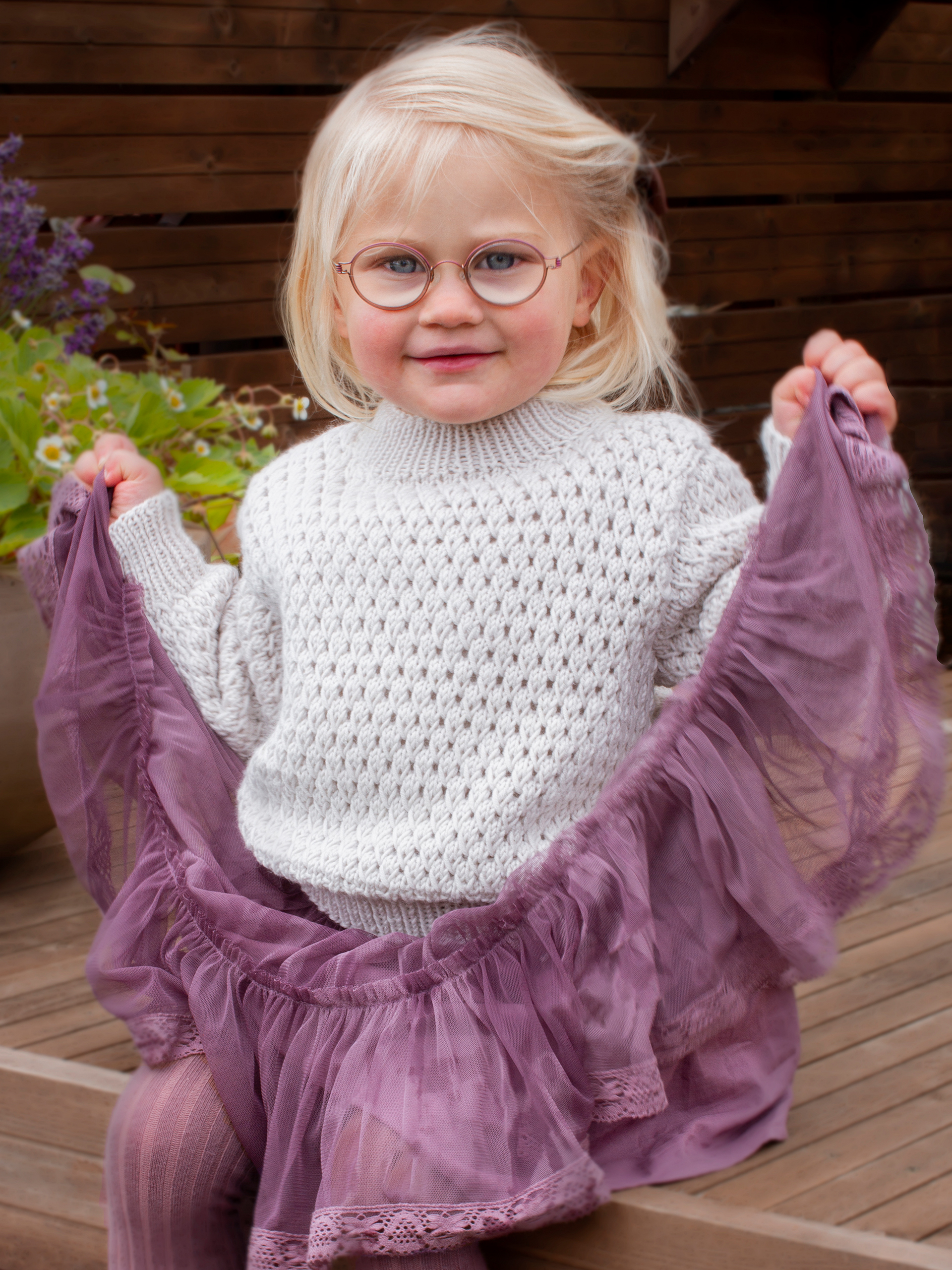 STAVA sweater ensfarvet kitt