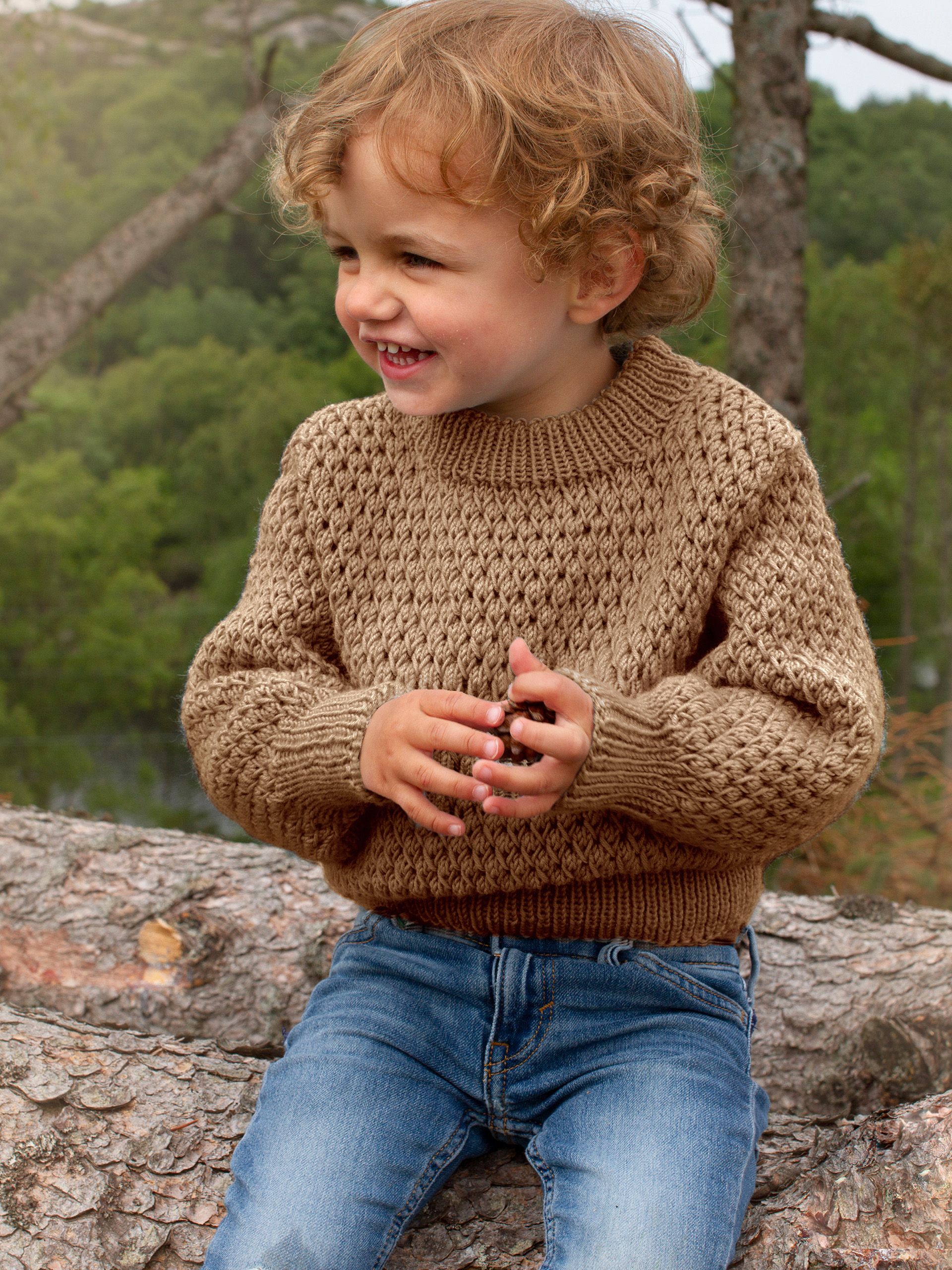 STAVA sweater ensfarvet varm beige