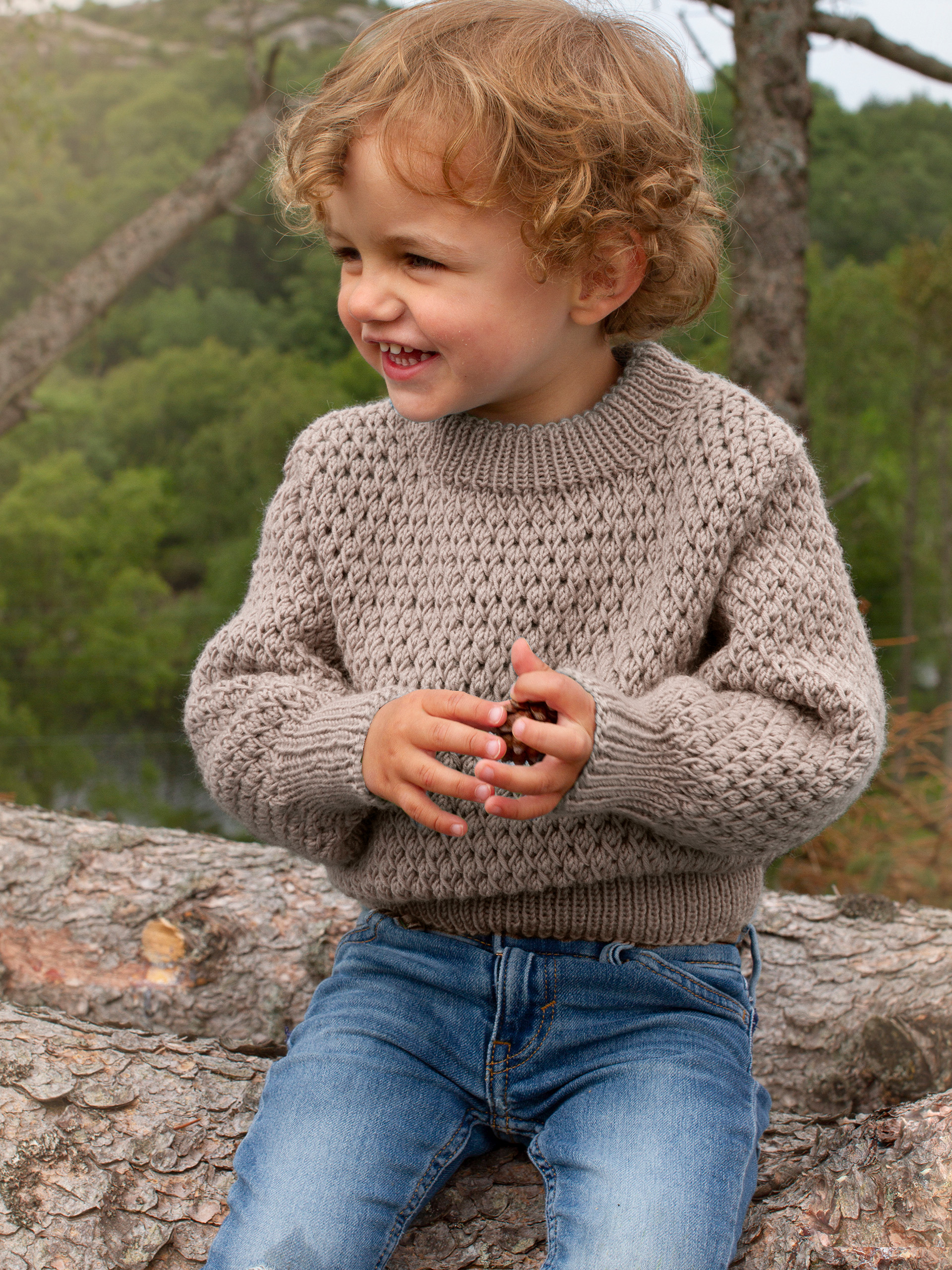 STAVA sweater ensfarvet beige