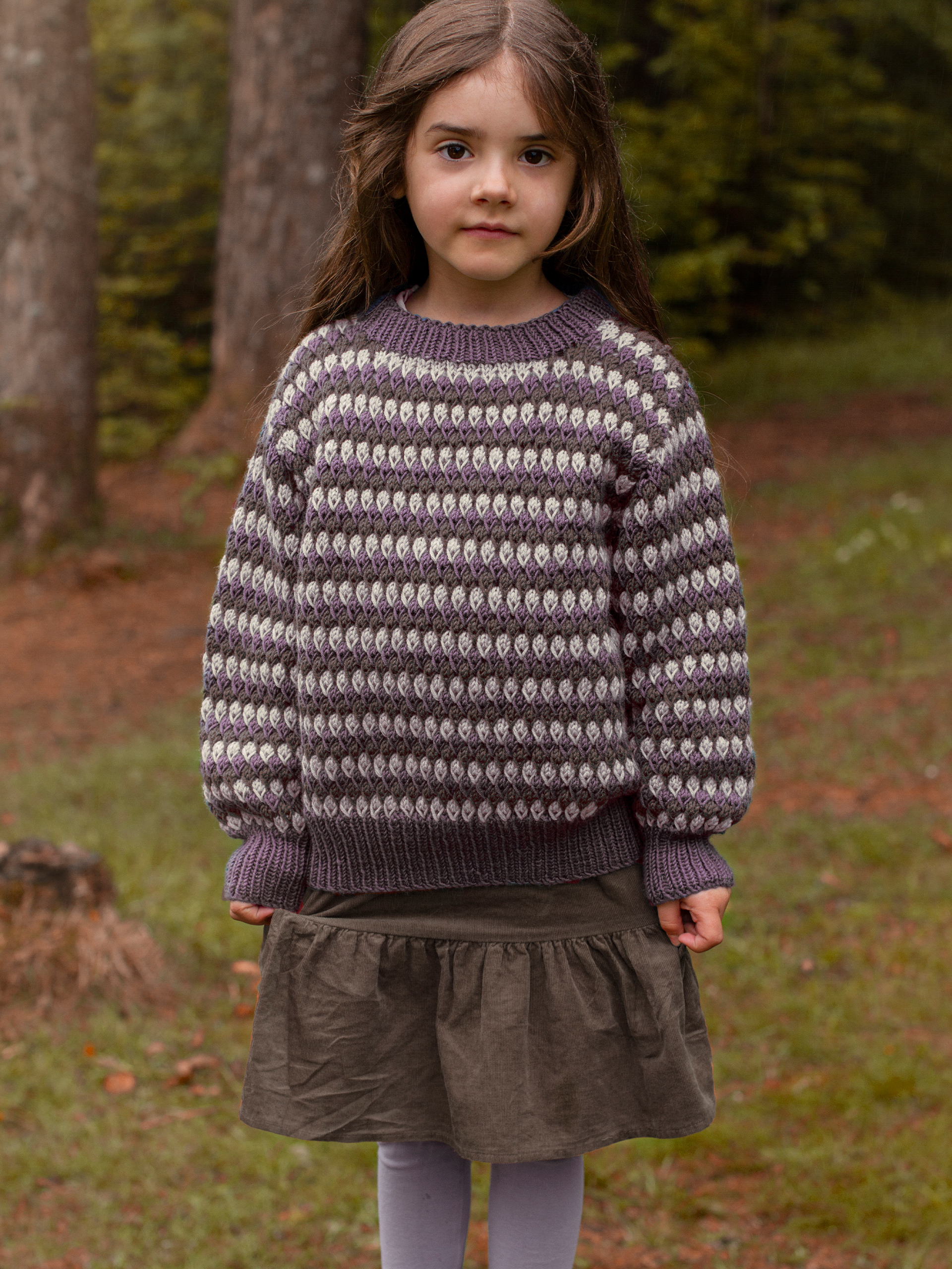 STAVA sweater striber dus grålilla