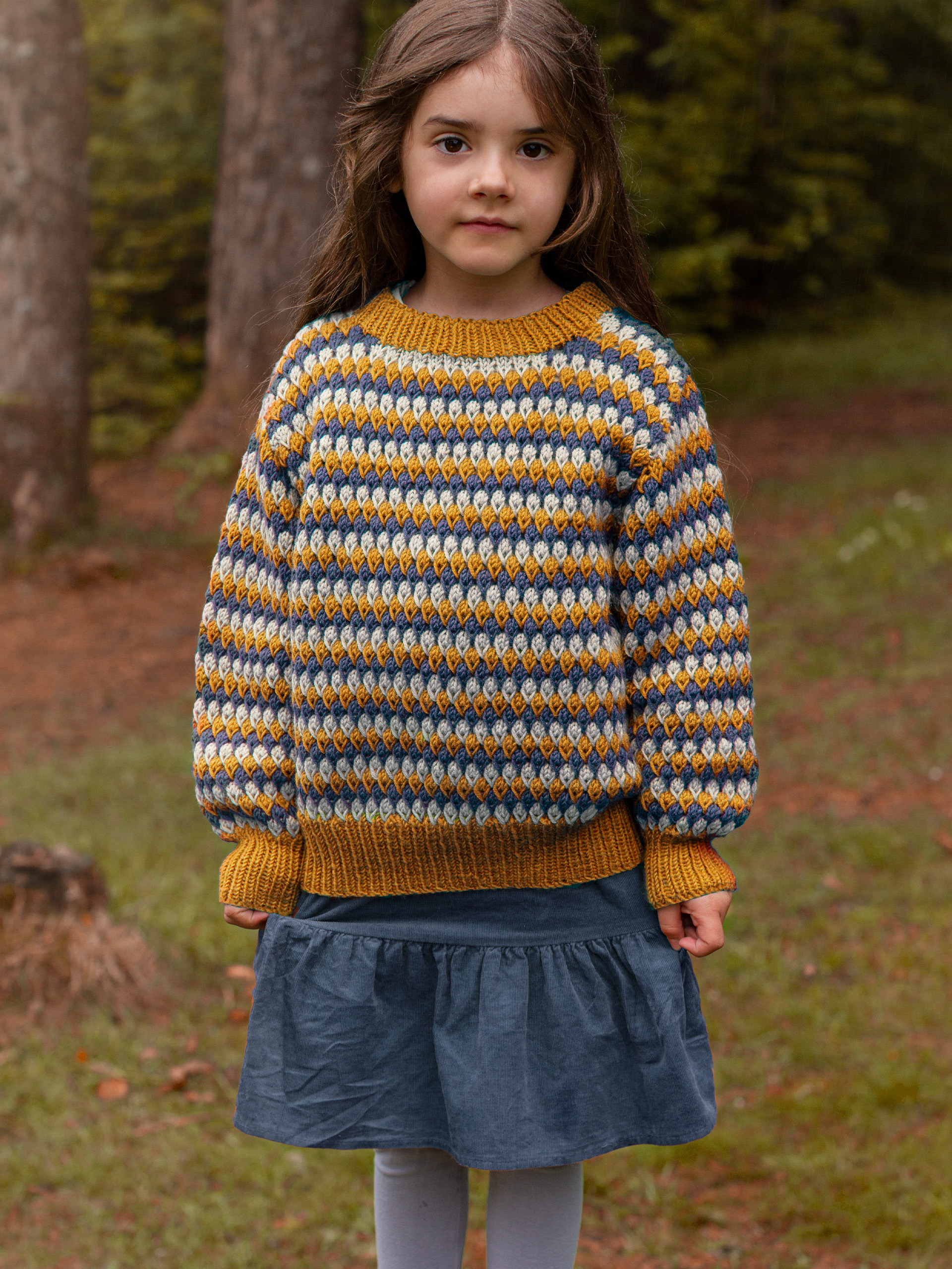 STAVA sweater striber gullgul