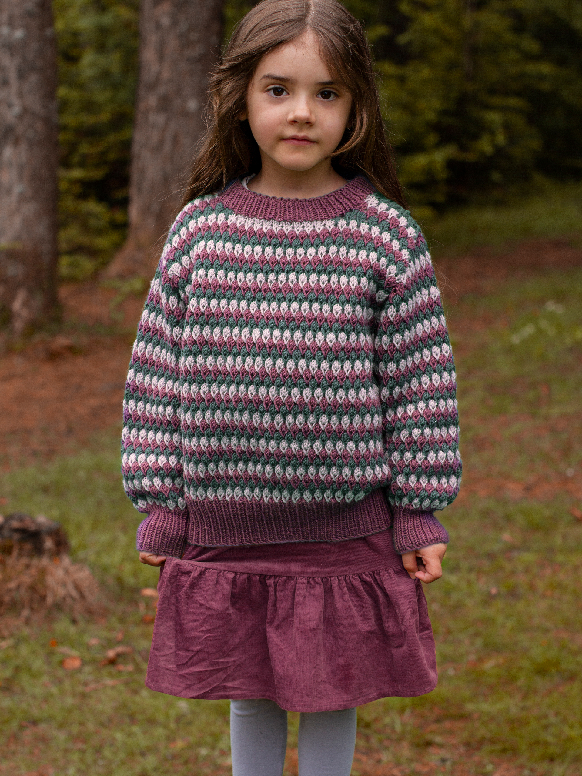 STAVA sweater striber brunrosa