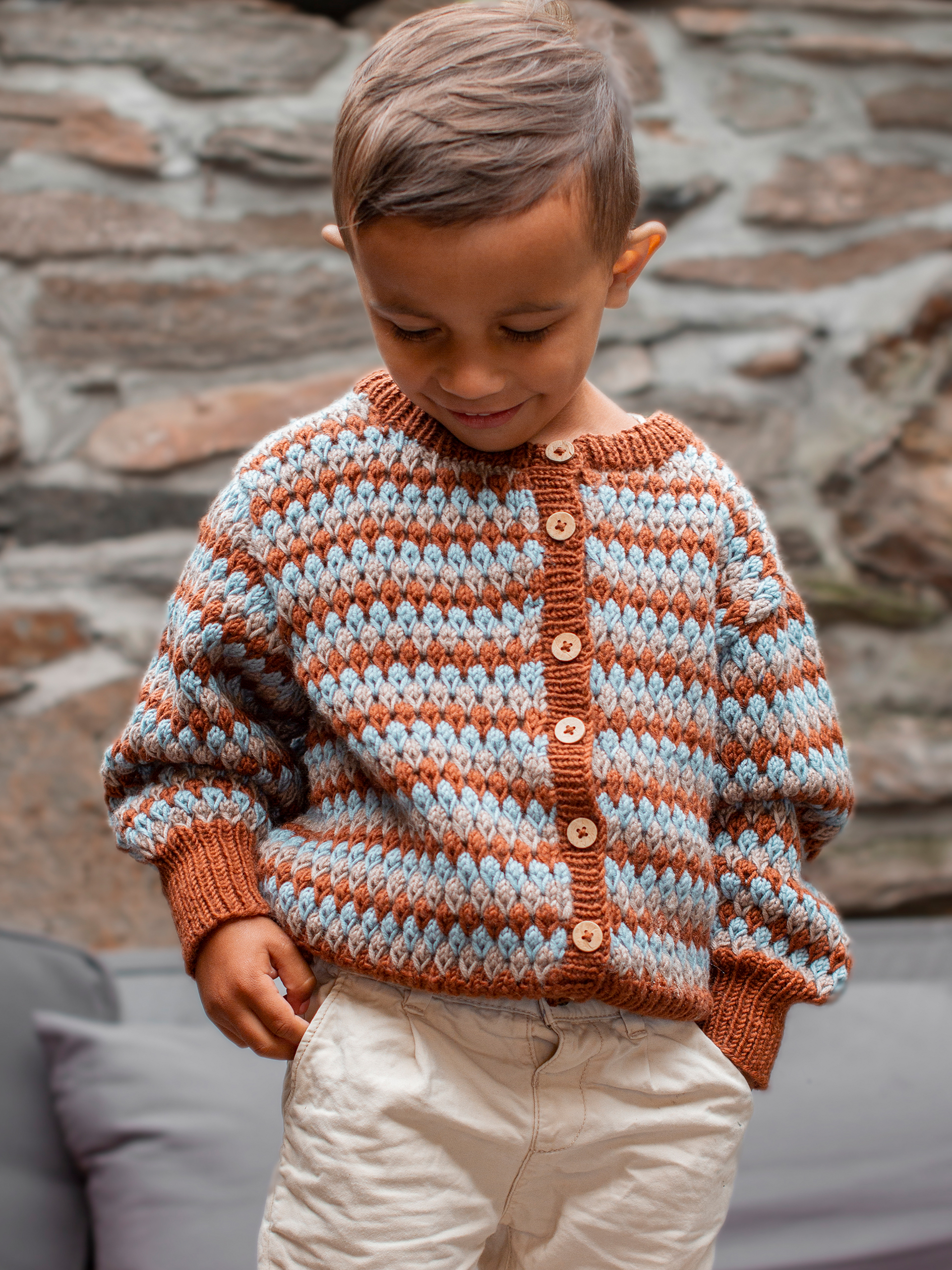 STAVA jakke striber rustbrun