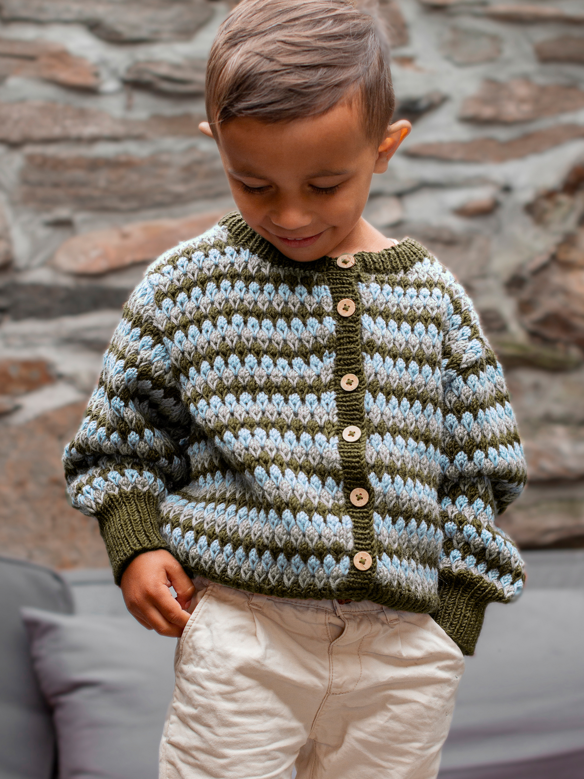 STAVA jakke striber mørk oliven