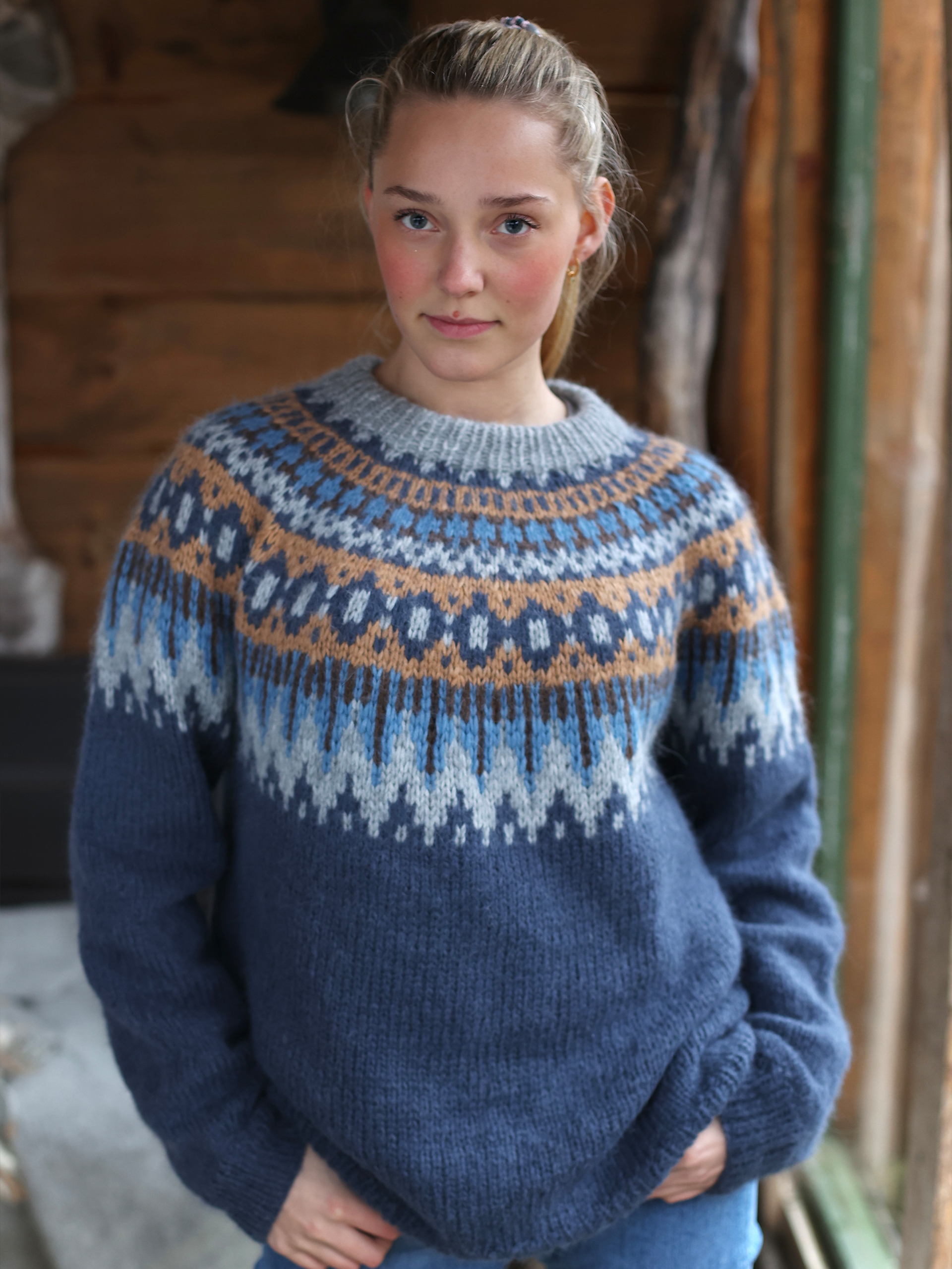 STEEN sweater gråblå