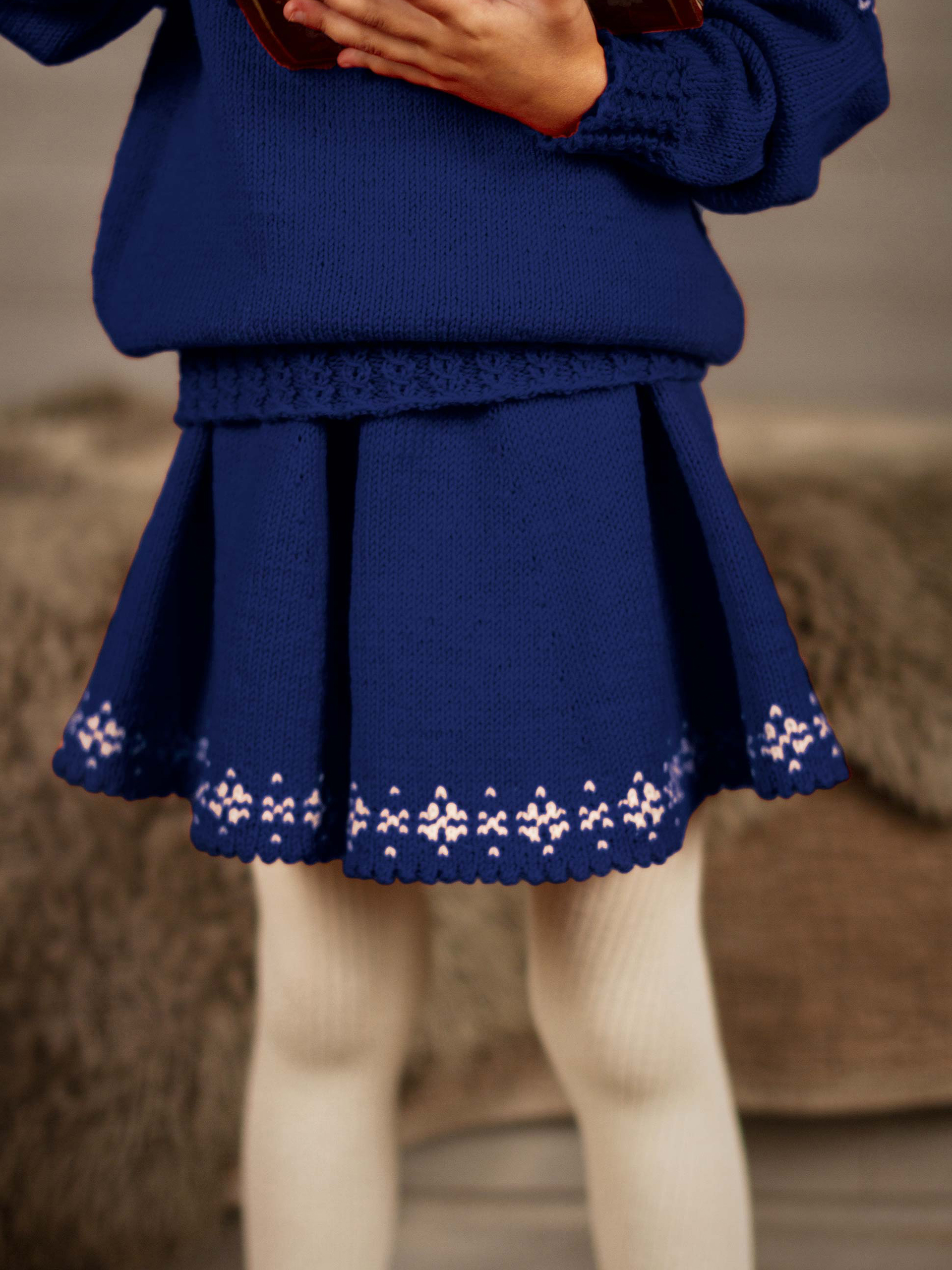 STJERNESKØRT dyb blå/kitt