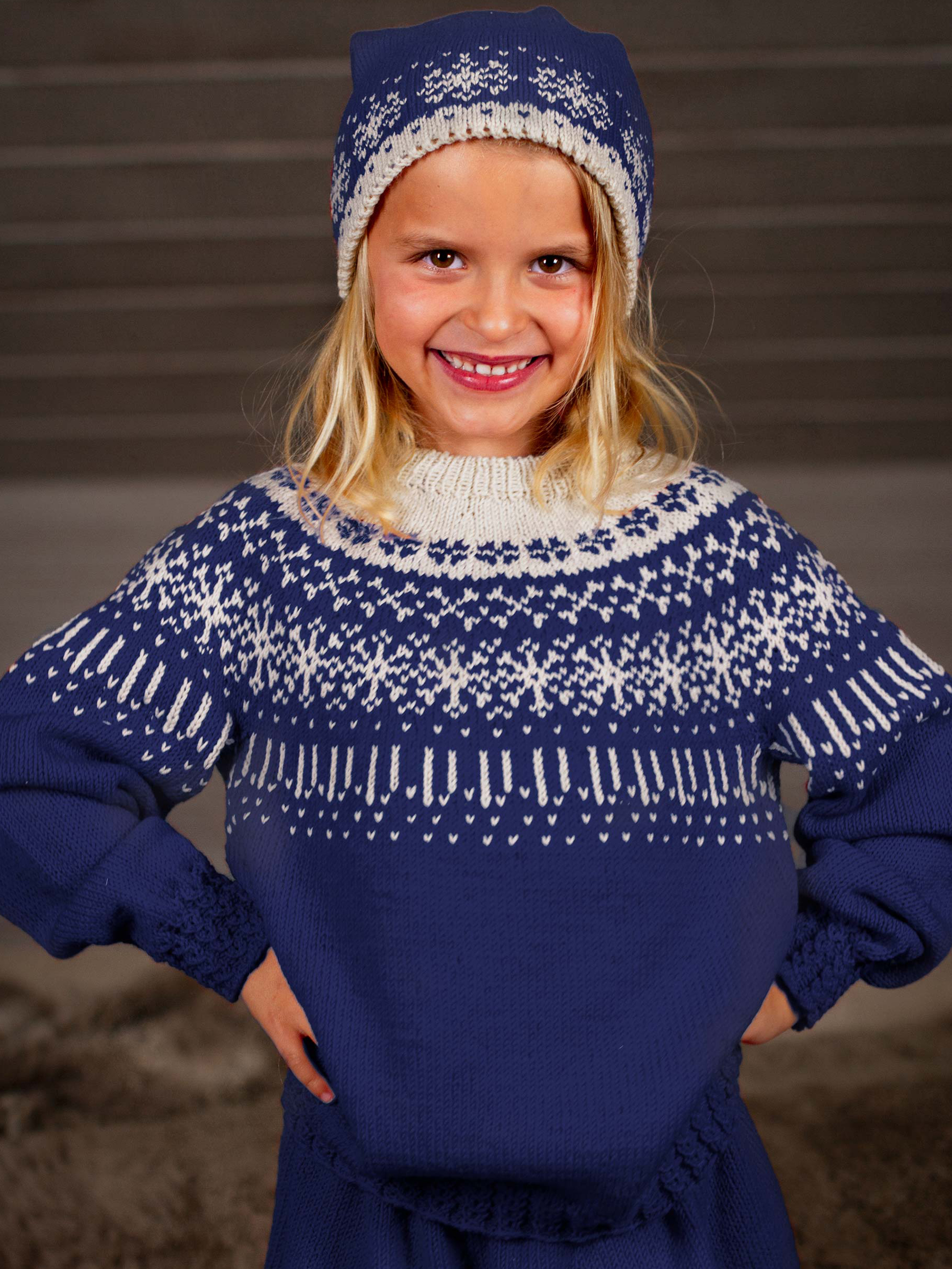 STJERNESKUD sweater børn blå/kitt