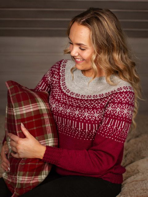 STJERNESKUD sweater burgunder/grå