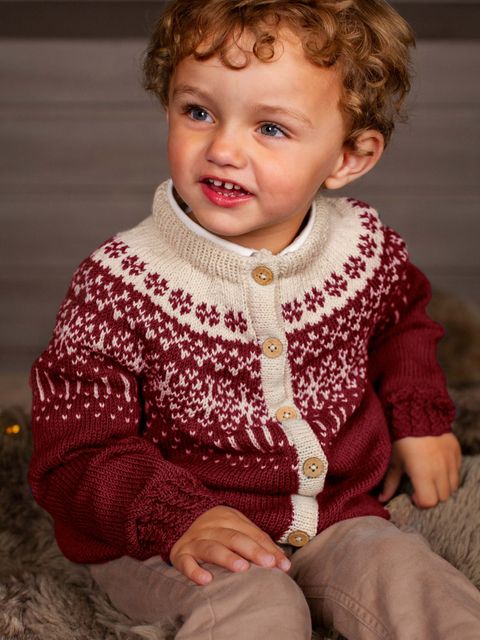 STJERNESKUDD jakke barn burgunder (Woolevo)