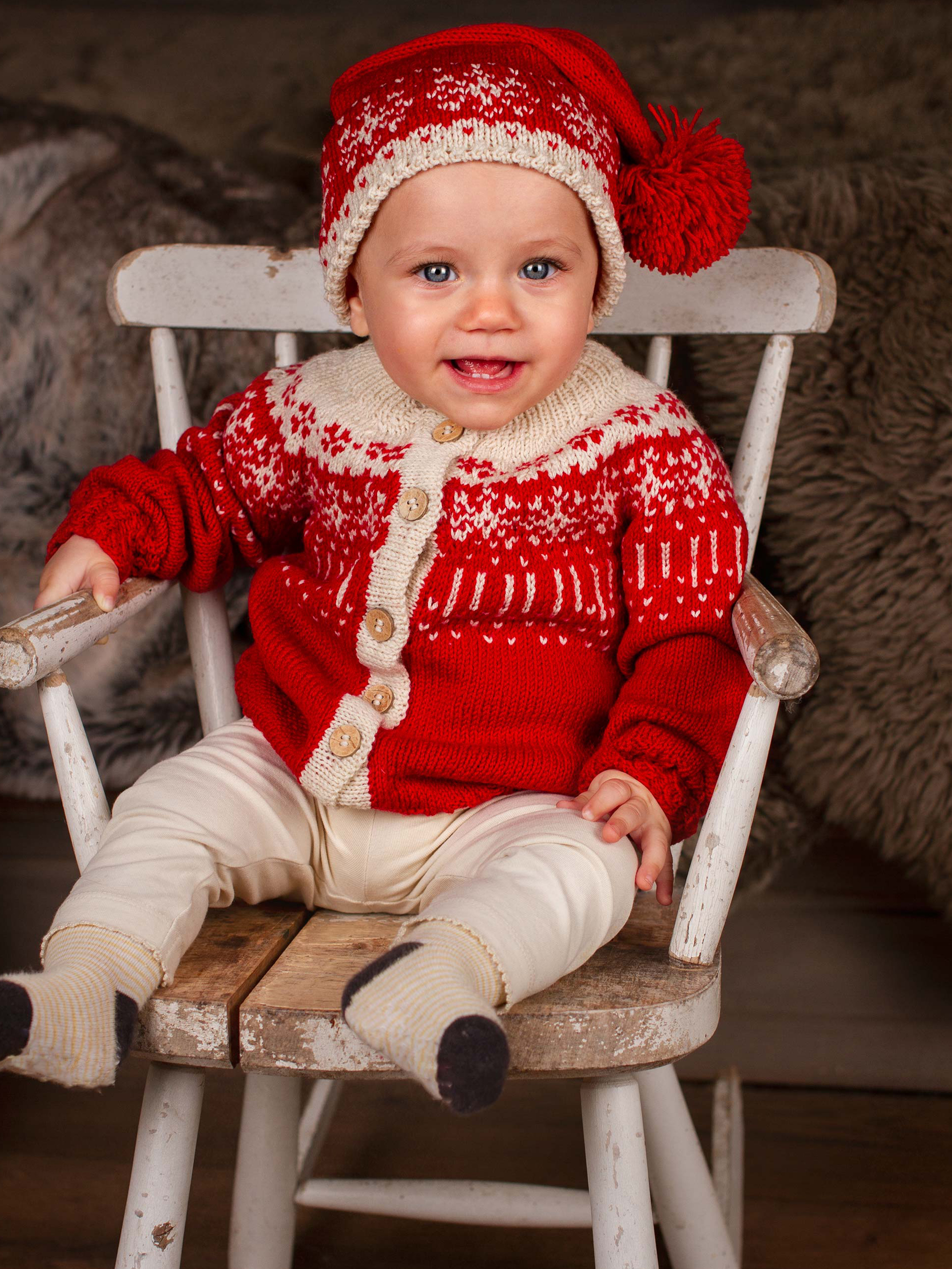 STJERNESKUD jakke børn rød/kitt